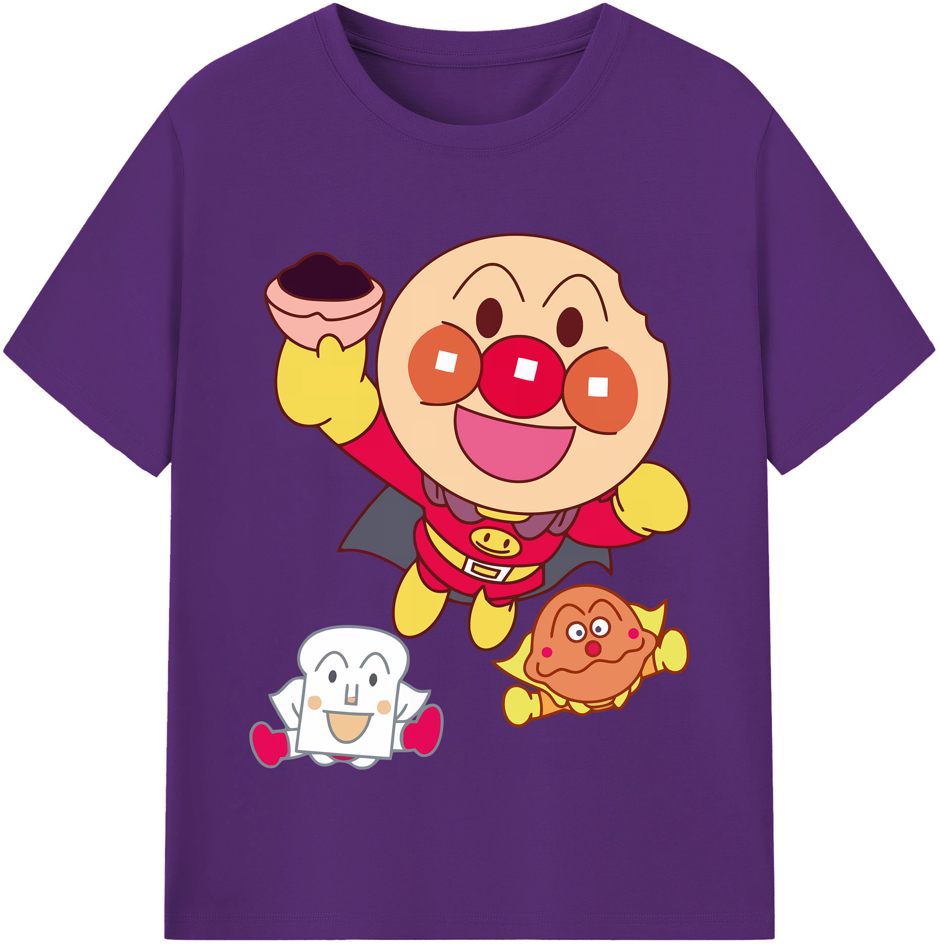 （画像用） アンパンマン Anpanman 綿100％半袖Tシャツ（フロントプリント）