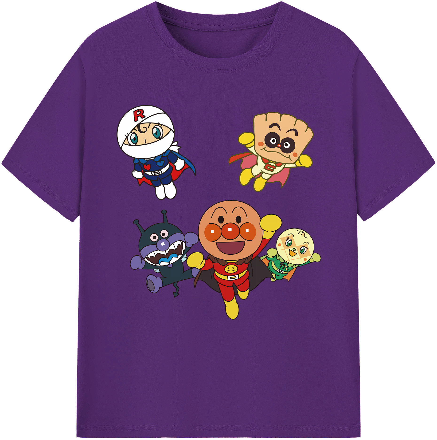 （画像用） アンパンマン Anpanman 綿100％半袖Tシャツ（フロントプリント）