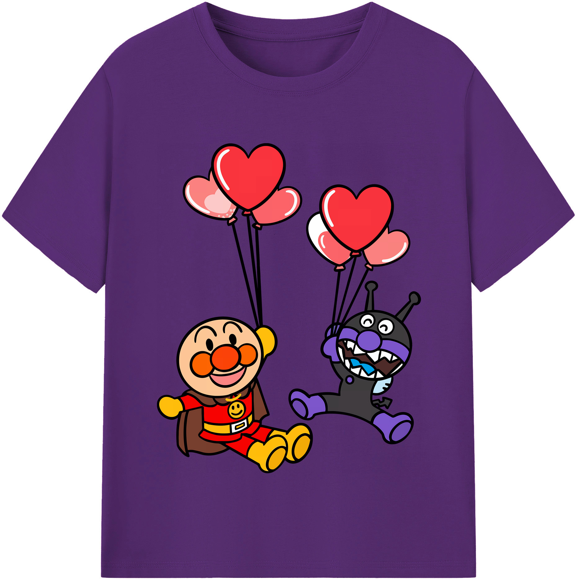 （画像用） アンパンマン Anpanman 綿100％半袖Tシャツ（フロントプリント）