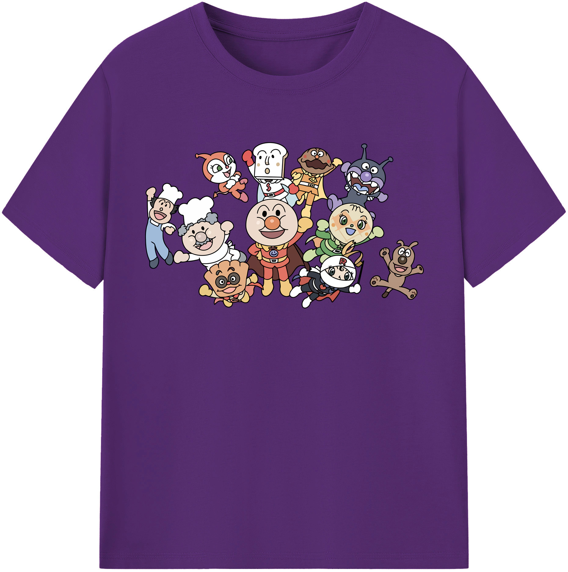 （画像用） アンパンマン Anpanman 綿100％半袖Tシャツ（フロントプリント）