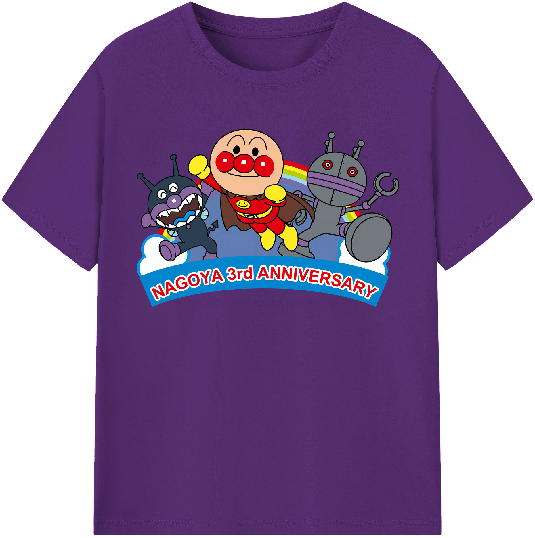 （画像用） アンパンマン Anpanman 綿100％半袖Tシャツ（フロントプリント）