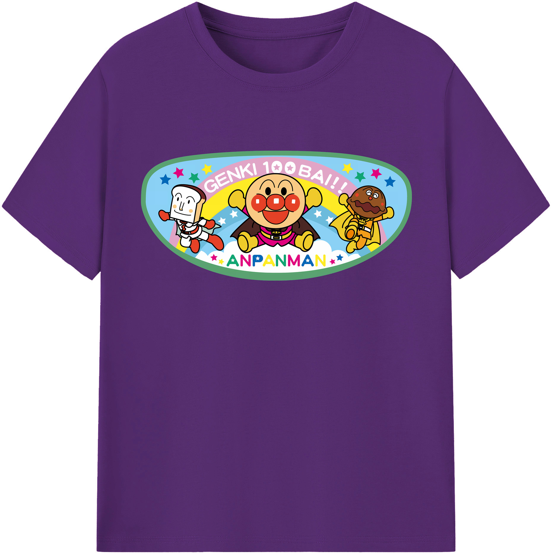 （画像用） アンパンマン Anpanman 綿100％半袖Tシャツ（フロントプリント）