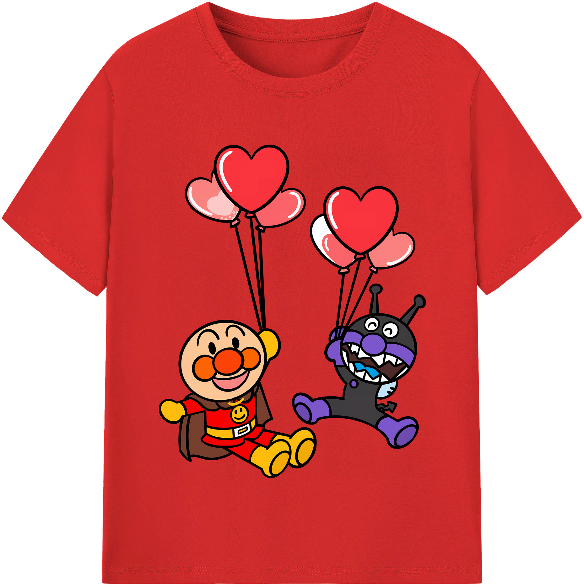 （画像用） アンパンマン Anpanman 綿100％半袖Tシャツ（フロントプリント）