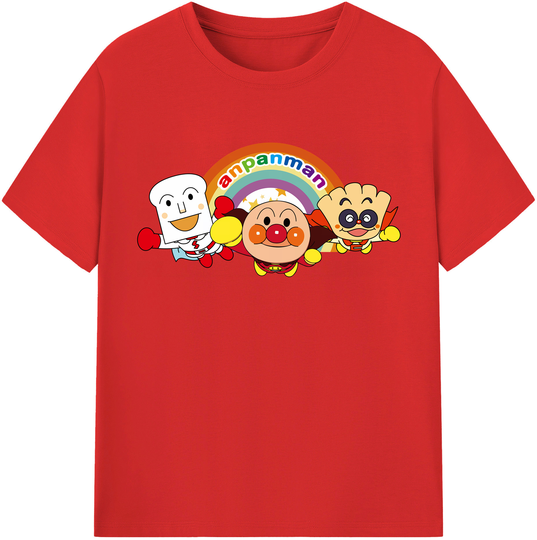 （画像用） アンパンマン Anpanman 綿100％半袖Tシャツ（フロントプリント）