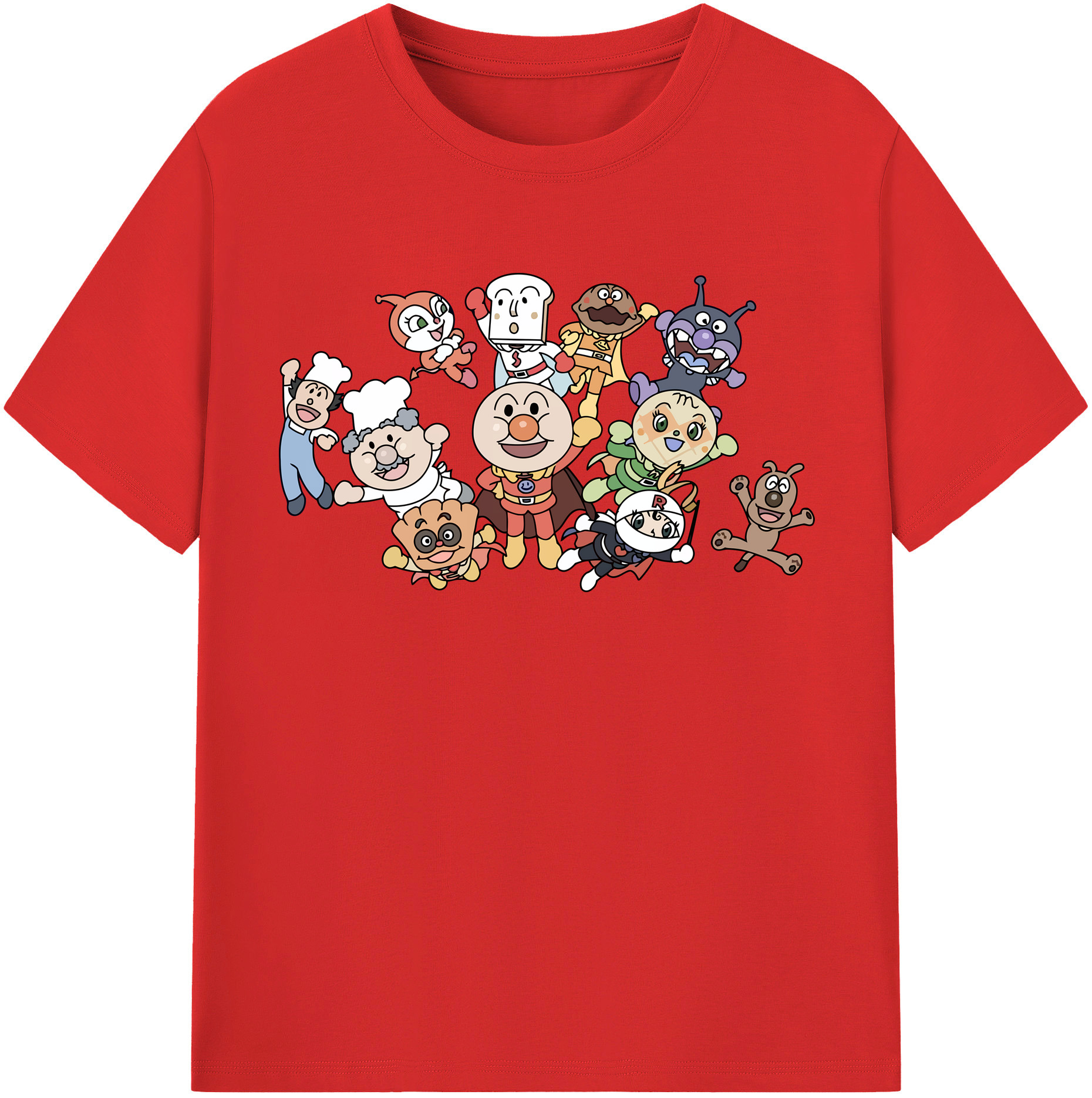 （画像用） アンパンマン Anpanman 綿100％半袖Tシャツ（フロントプリント）