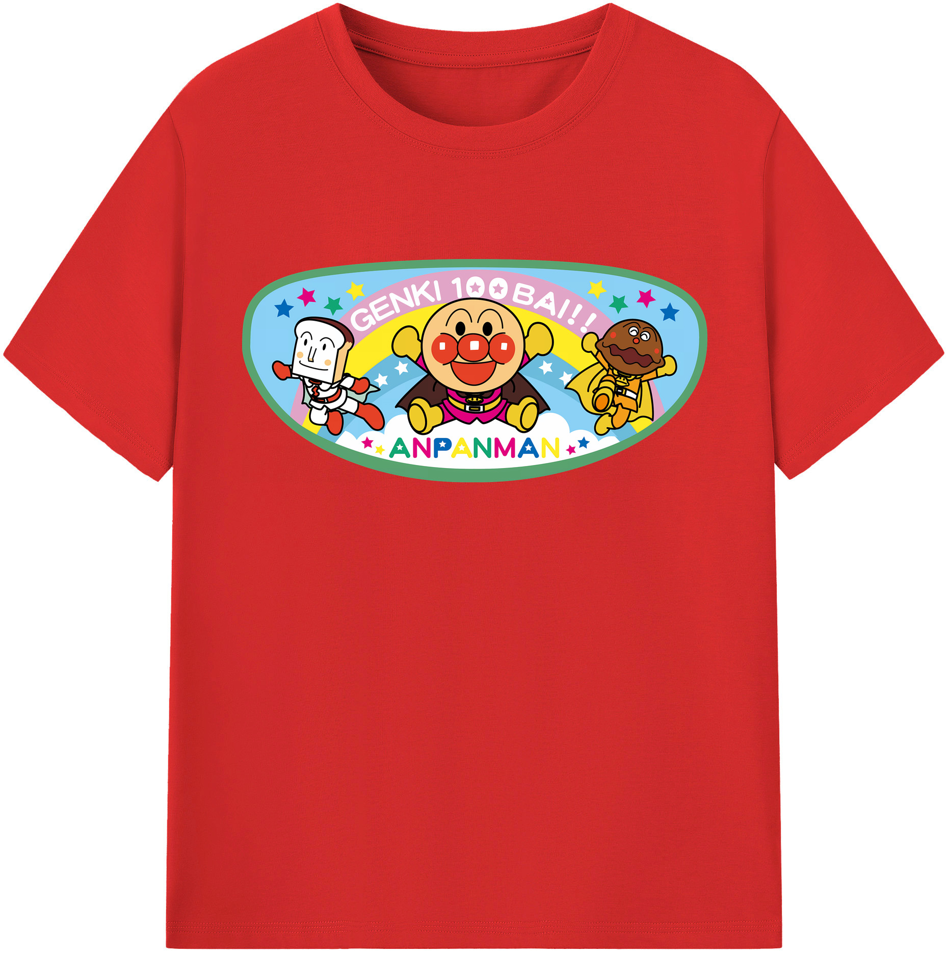 （画像用） アンパンマン Anpanman 綿100％半袖Tシャツ（フロントプリント）