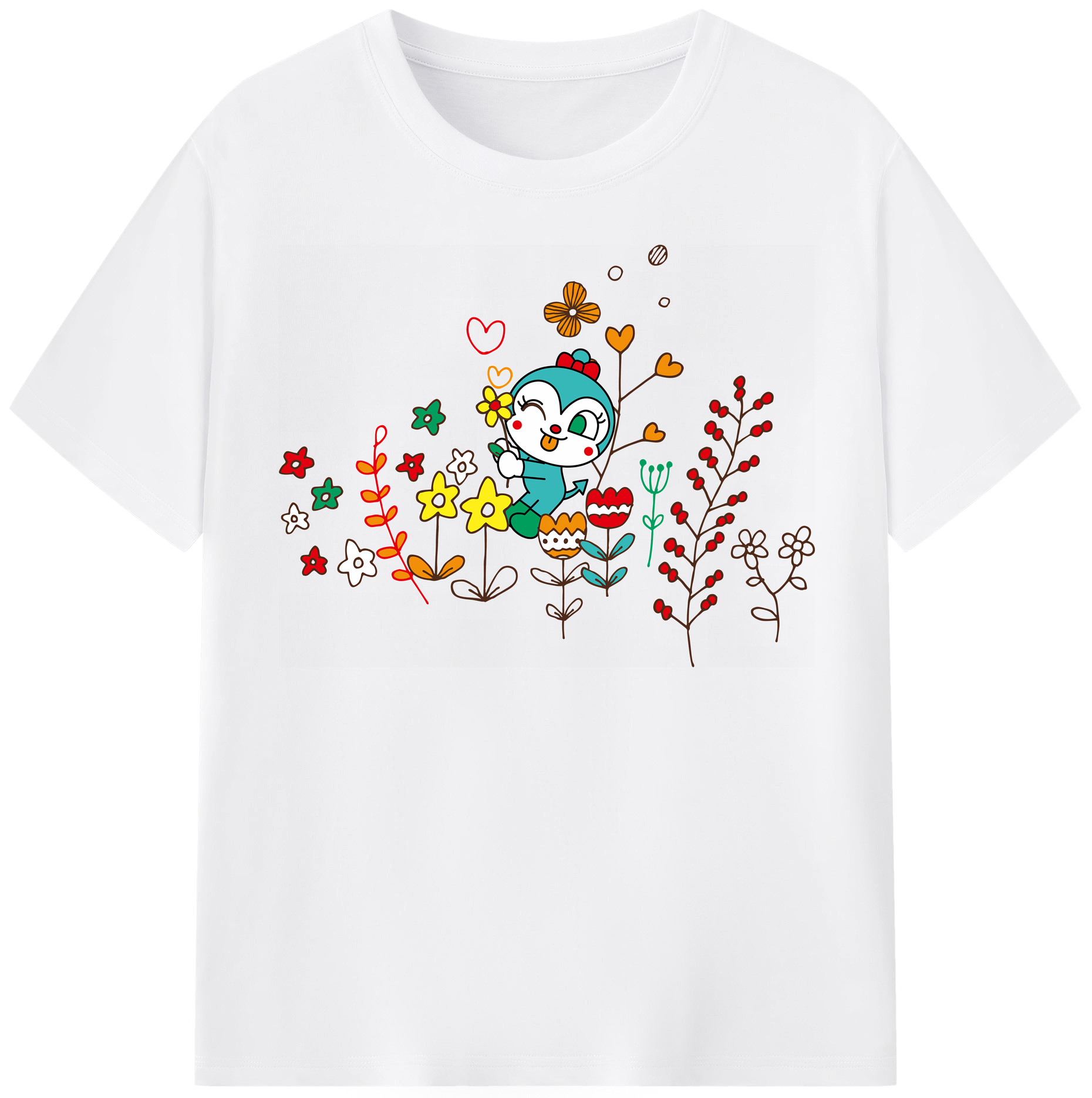 （画像用） アンパンマン Anpanman 綿100％半袖Tシャツ（フロントプリント）
