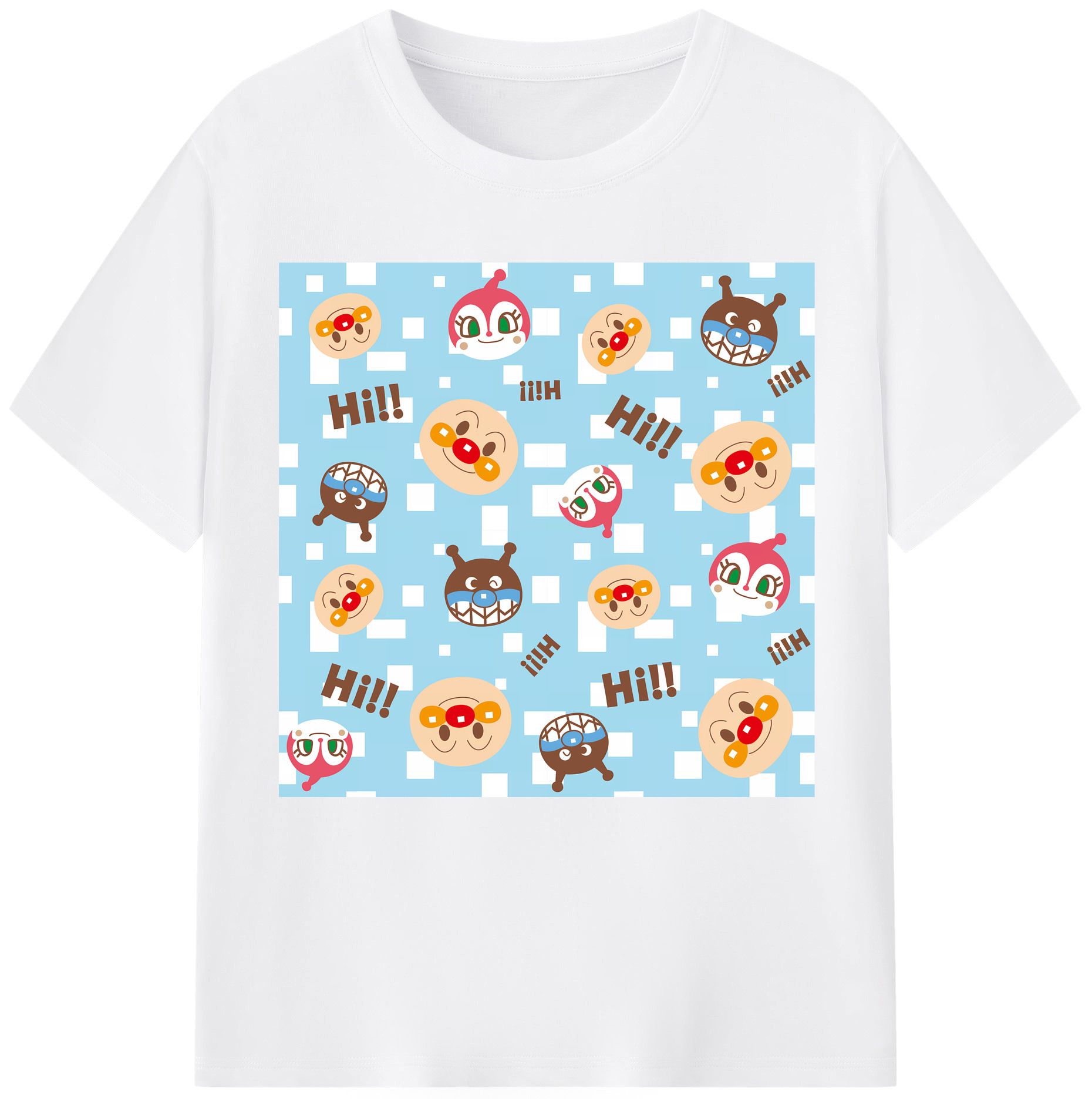 （画像用） アンパンマン Anpanman 綿100％半袖Tシャツ（フロントプリント）