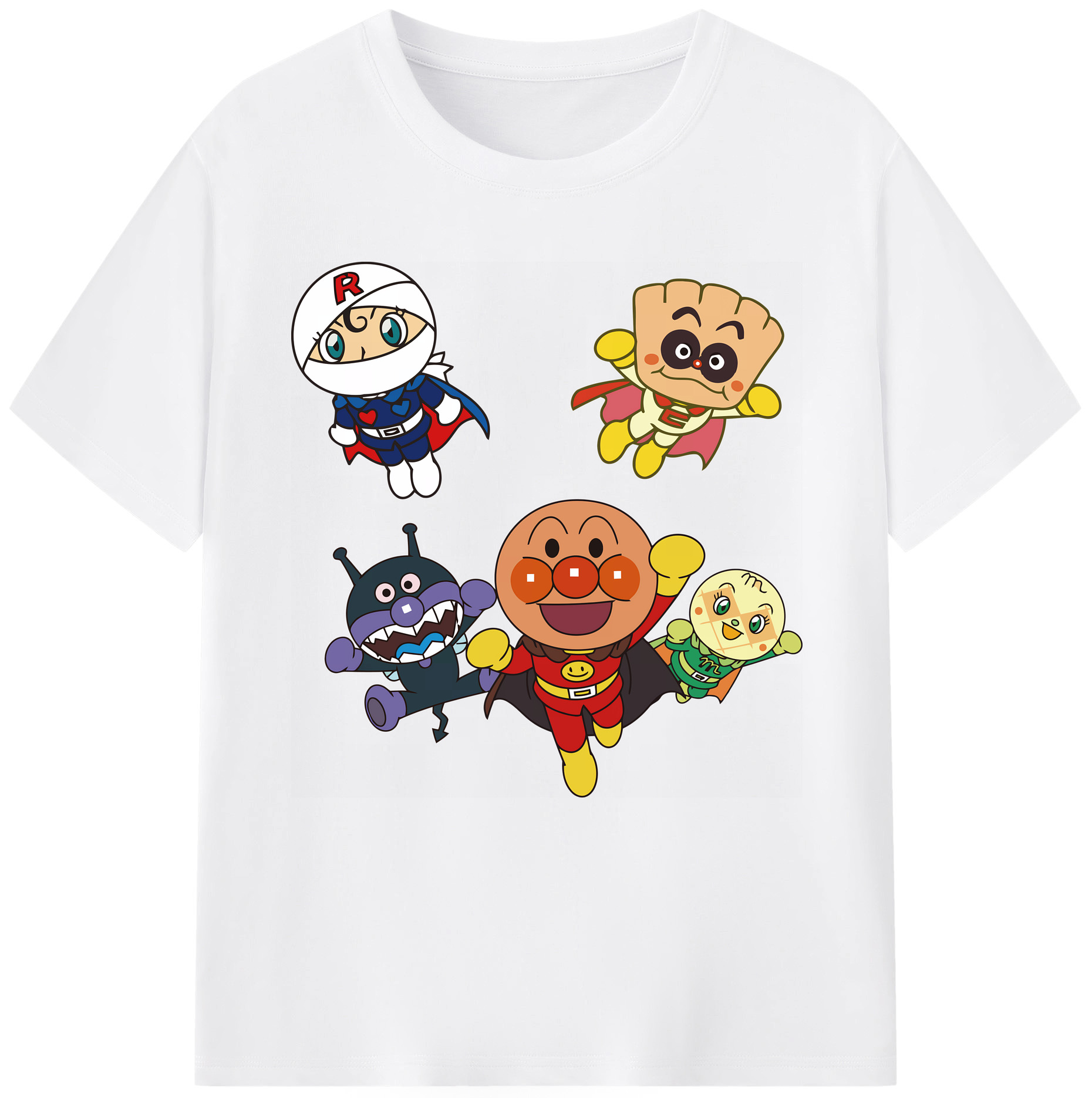 （画像用） アンパンマン Anpanman 綿100％半袖Tシャツ（フロントプリント）