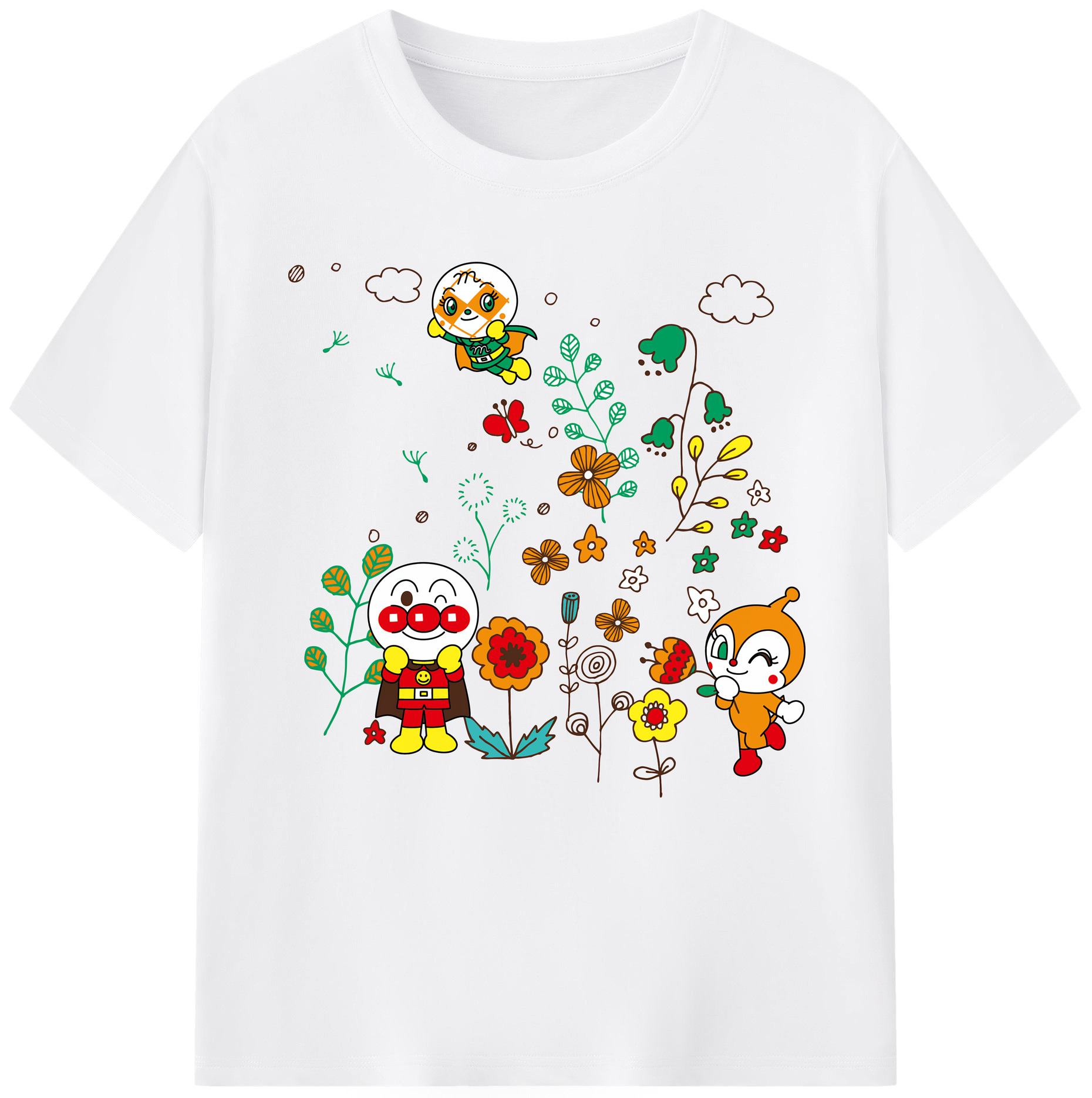 （画像用） アンパンマン Anpanman 綿100％半袖Tシャツ（フロントプリント）