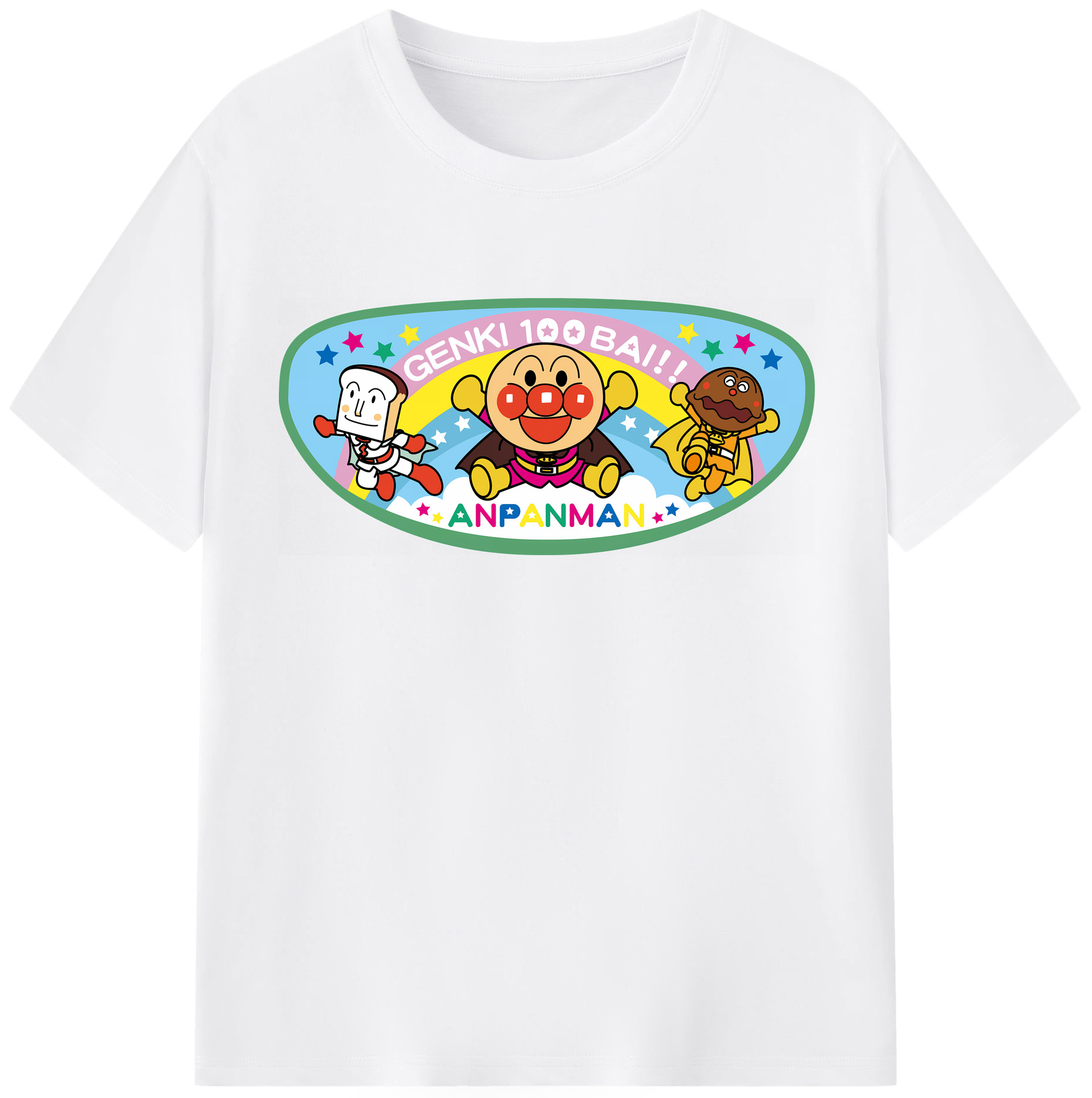 （画像用） アンパンマン Anpanman 綿100％半袖Tシャツ（フロントプリント）