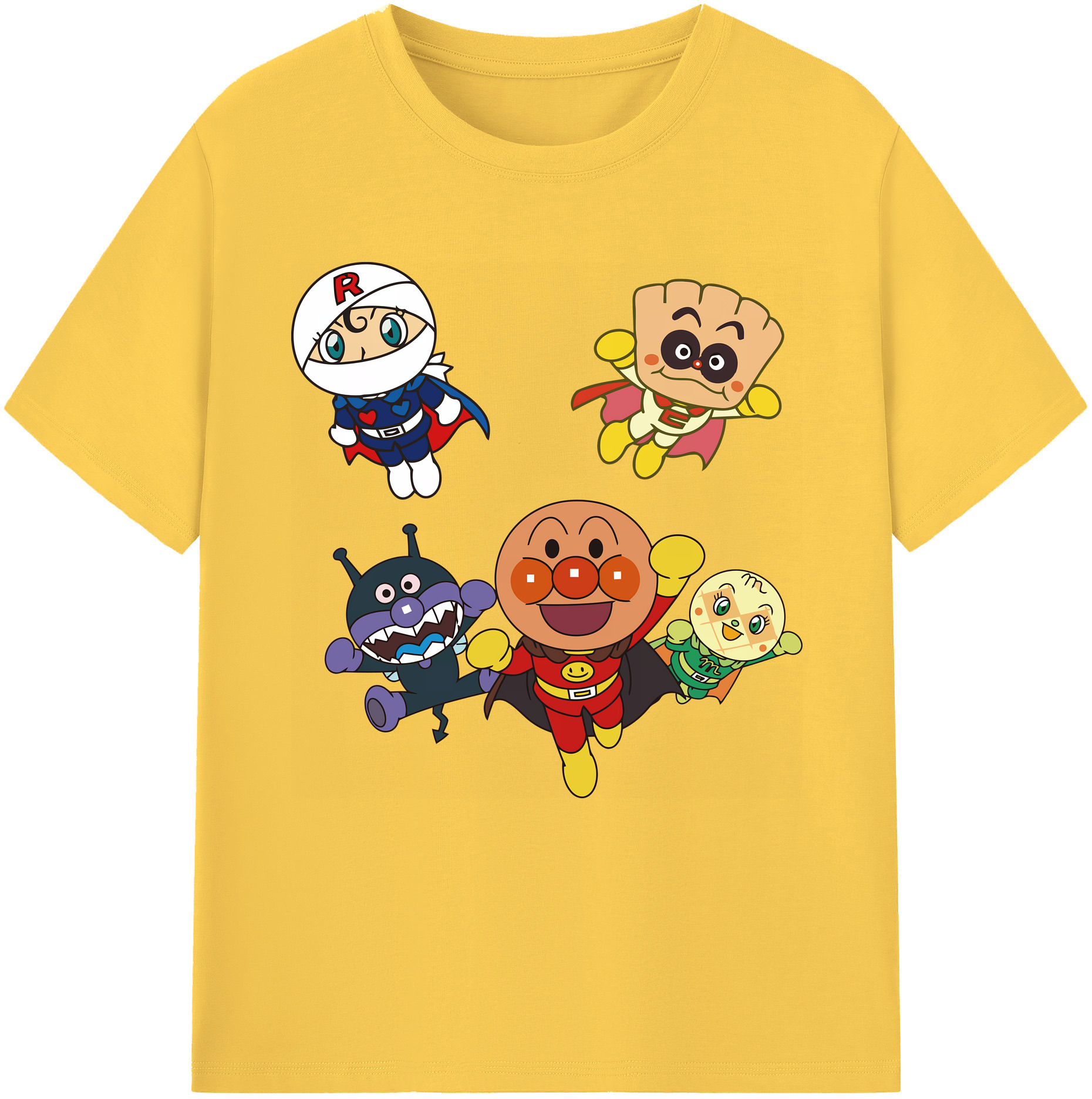 （画像用） アンパンマン Anpanman 綿100％半袖Tシャツ（フロントプリント）
