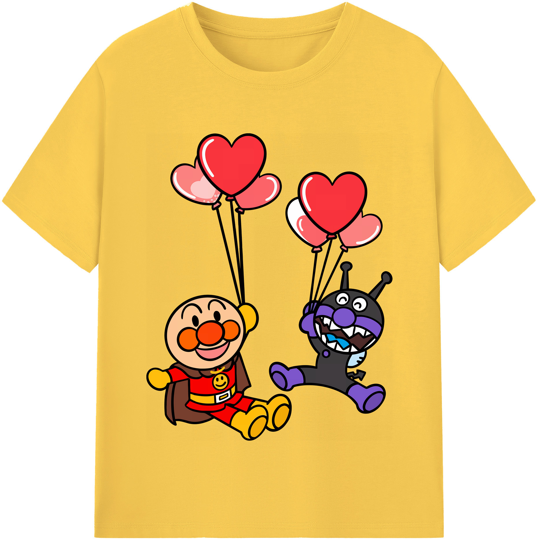 （画像用） アンパンマン Anpanman 綿100％半袖Tシャツ（フロントプリント）