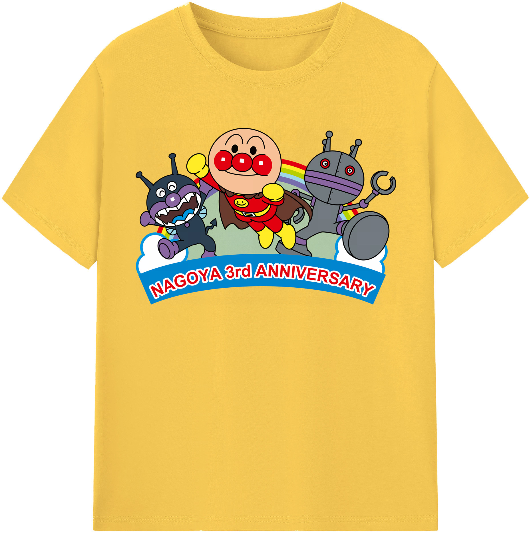 （画像用） アンパンマン Anpanman 綿100％半袖Tシャツ（フロントプリント）
