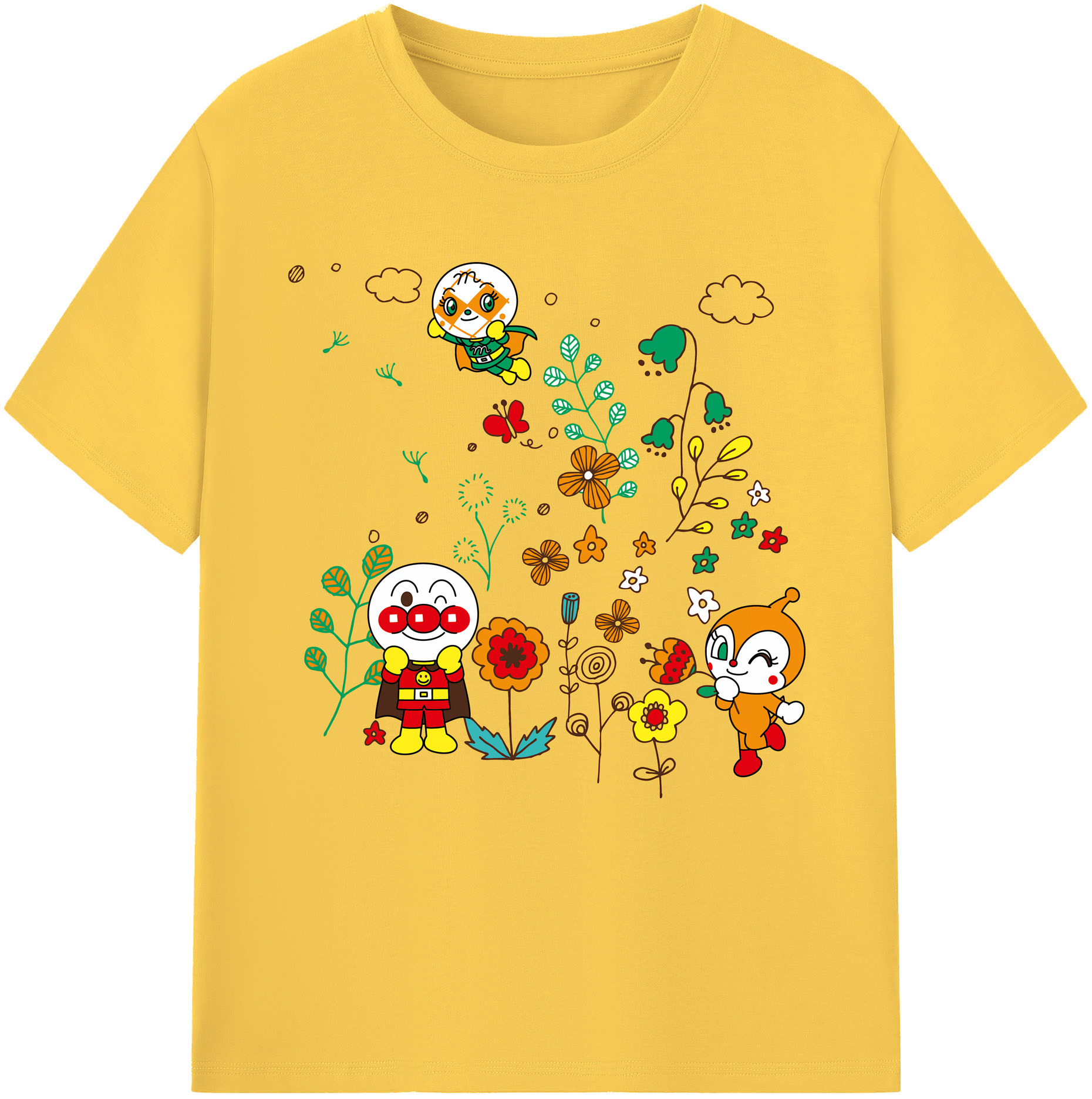 （画像用） アンパンマン Anpanman 綿100％半袖Tシャツ（フロントプリント）