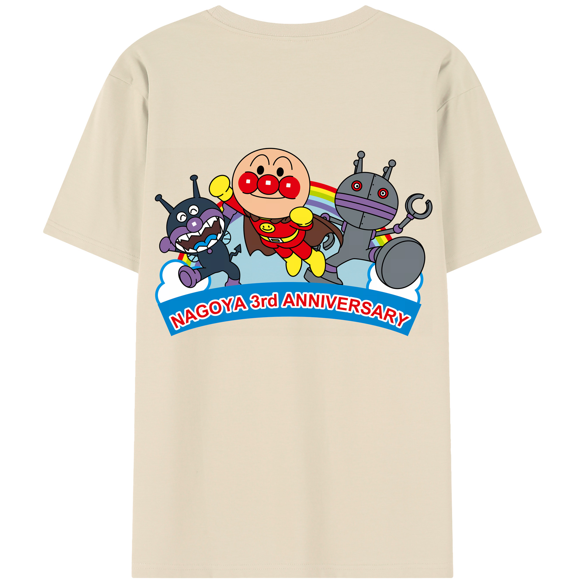 （画像用） アンパンマン Anpanman 綿100％半袖Tシャツ（背面プリント）