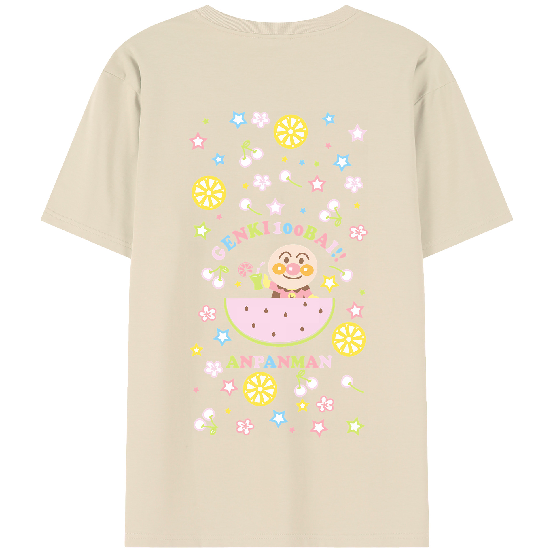 （画像用） アンパンマン Anpanman 綿100％半袖Tシャツ（背面プリント）