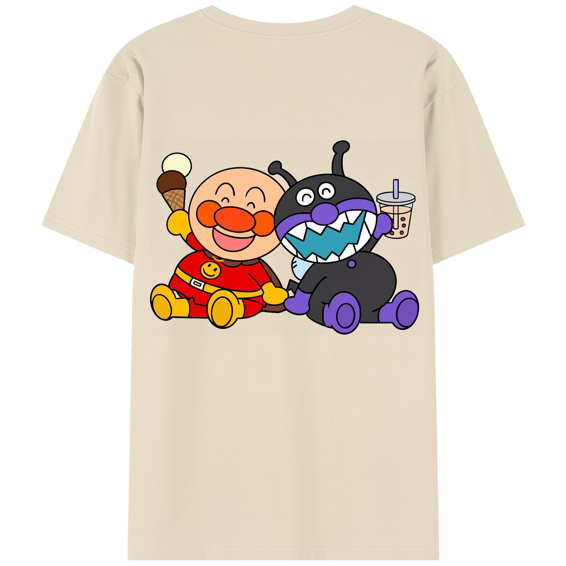 （画像用） アンパンマン Anpanman 綿100％半袖Tシャツ（背面プリント）