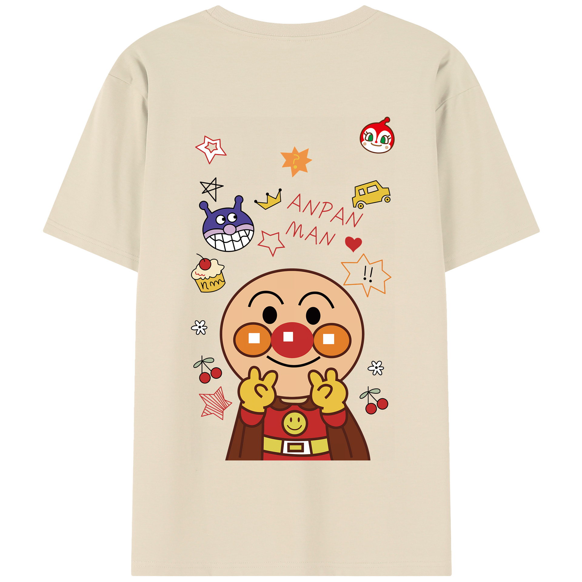 （画像用） アンパンマン Anpanman 綿100％半袖Tシャツ（背面プリント）