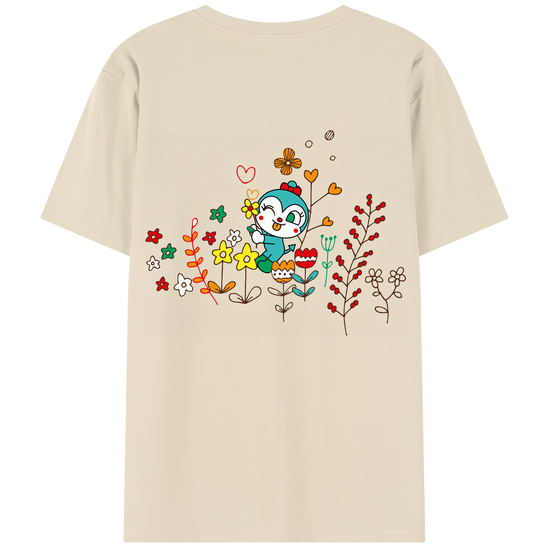 （画像用） アンパンマン Anpanman 綿100％半袖Tシャツ（背面プリント）