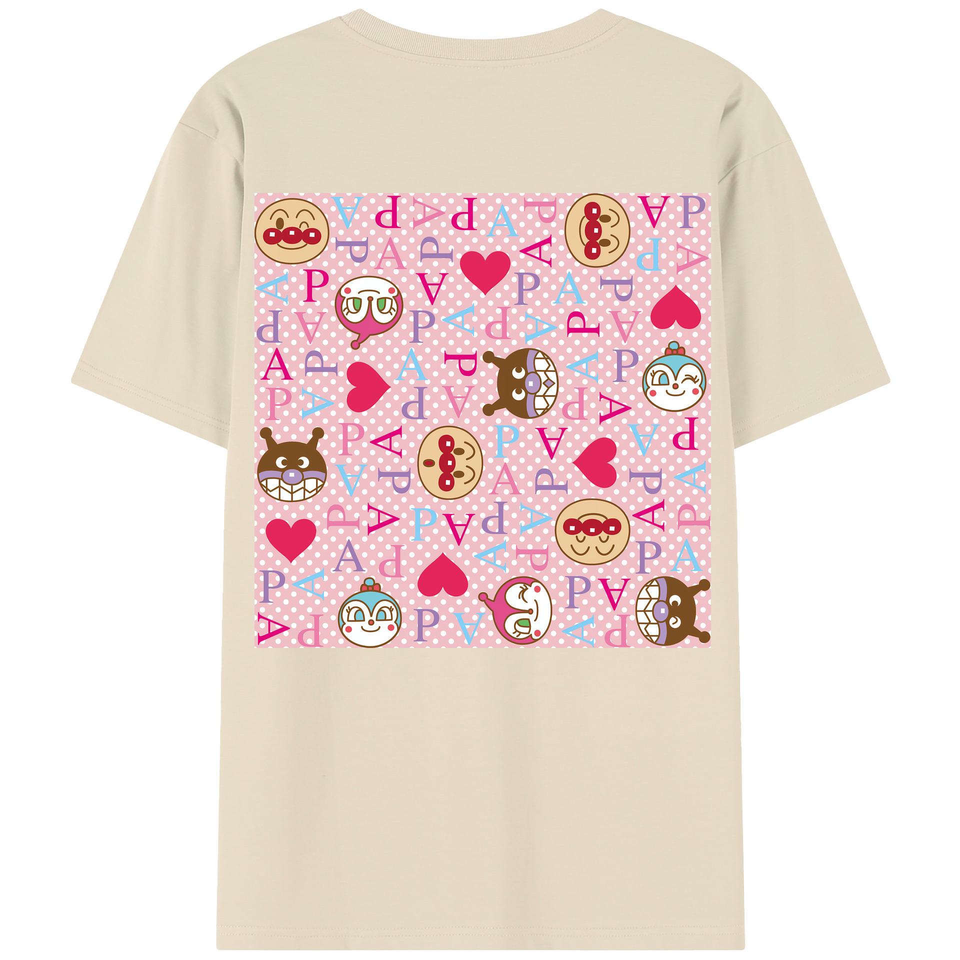 （画像用） アンパンマン Anpanman 綿100％半袖Tシャツ（背面プリント）