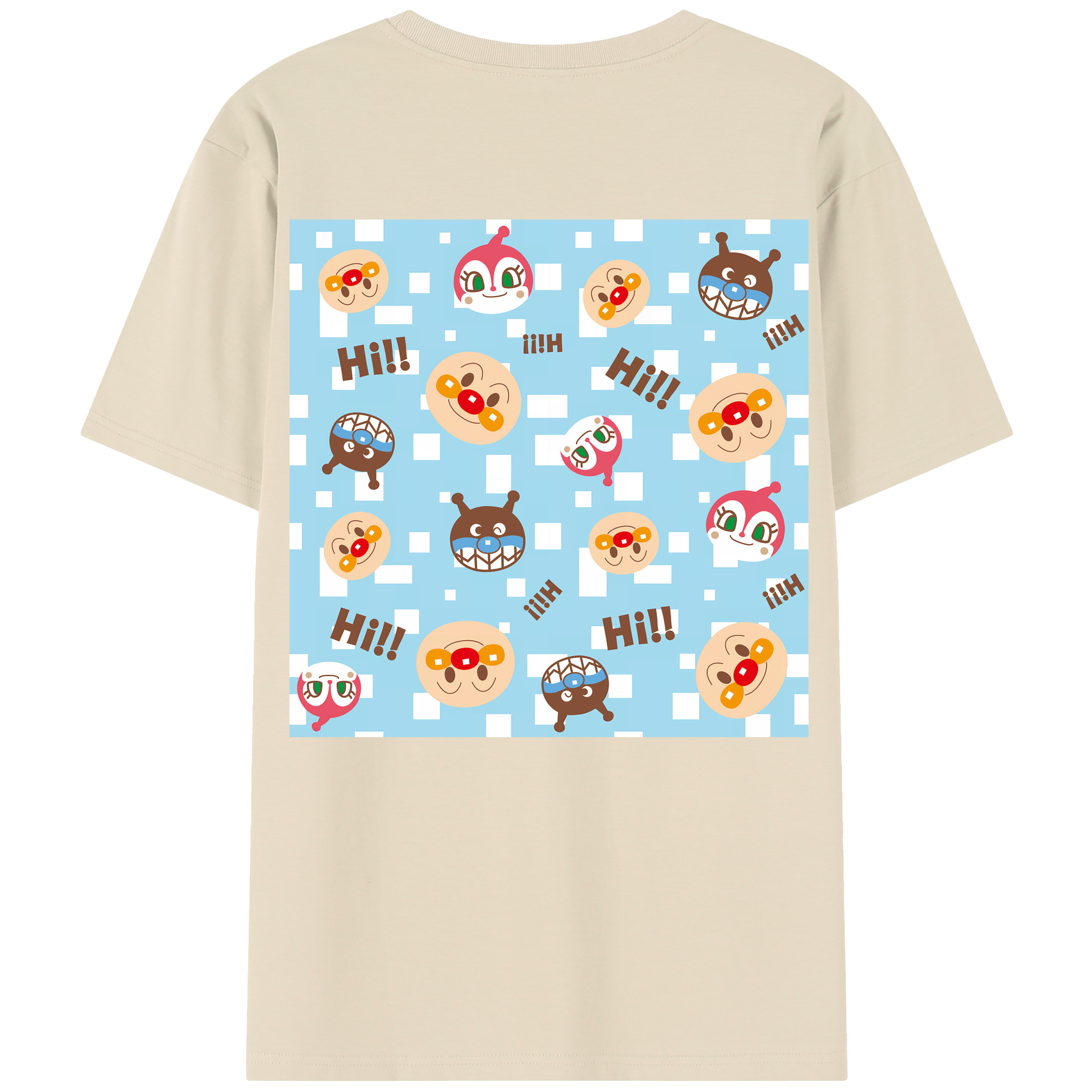 （画像用） アンパンマン Anpanman 綿100％半袖Tシャツ（背面プリント）