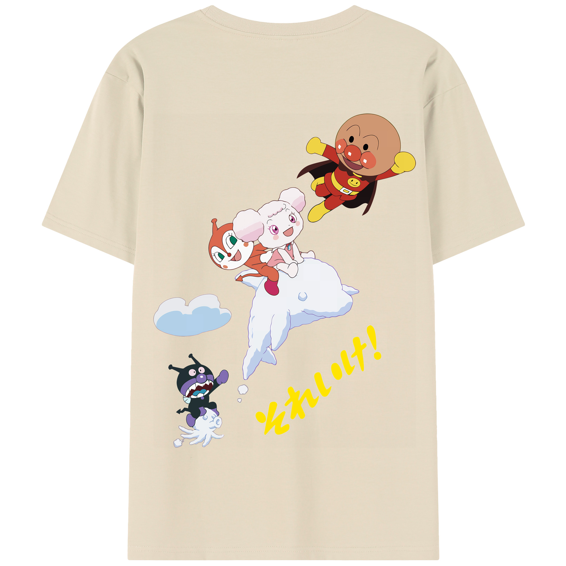 （画像用） アンパンマン Anpanman 綿100％半袖Tシャツ（背面プリント）