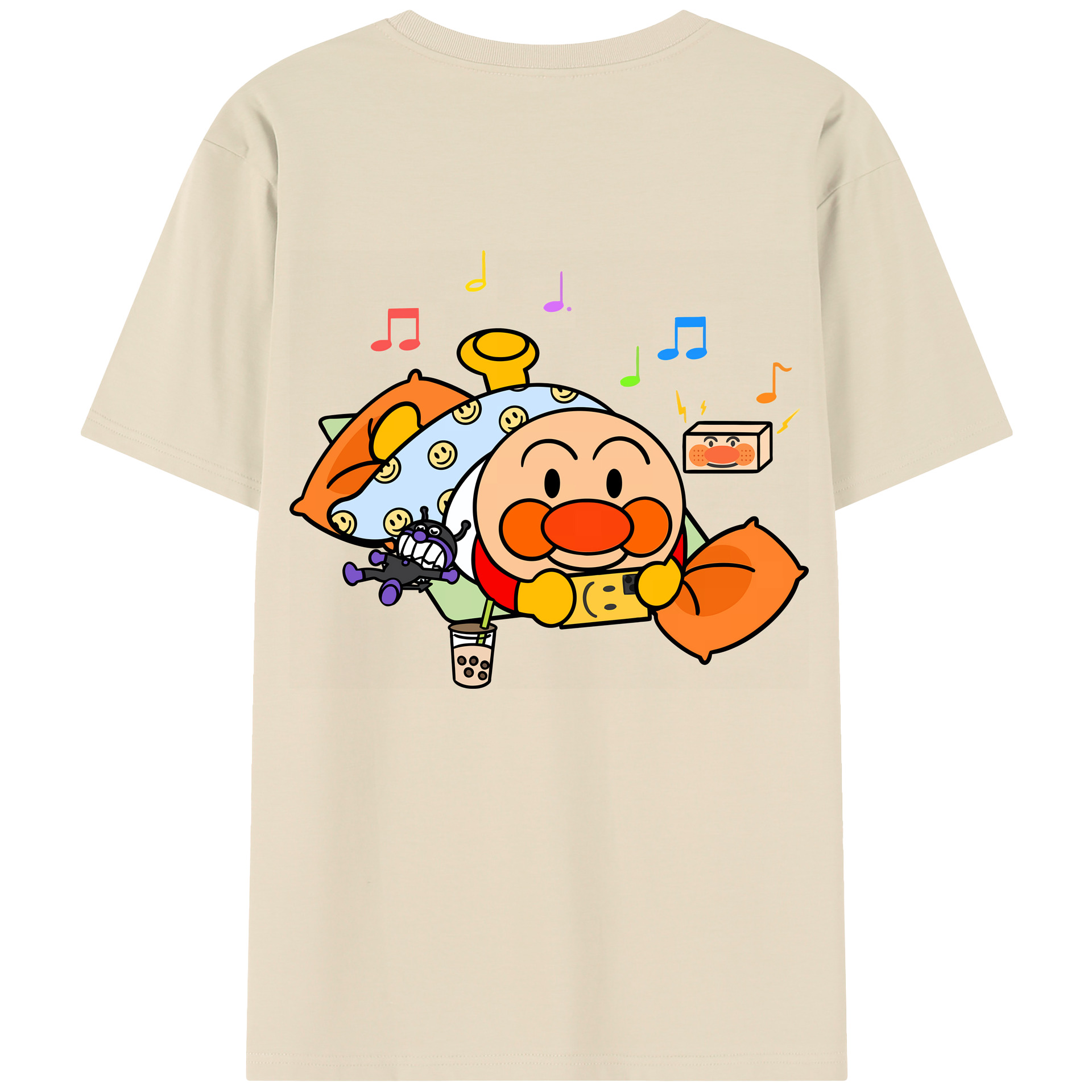 （画像用） アンパンマン Anpanman 綿100％半袖Tシャツ（背面プリント）
