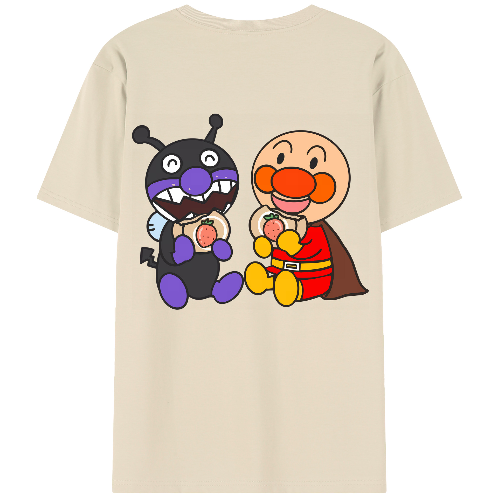 （画像用） アンパンマン Anpanman 綿100％半袖Tシャツ（背面プリント）