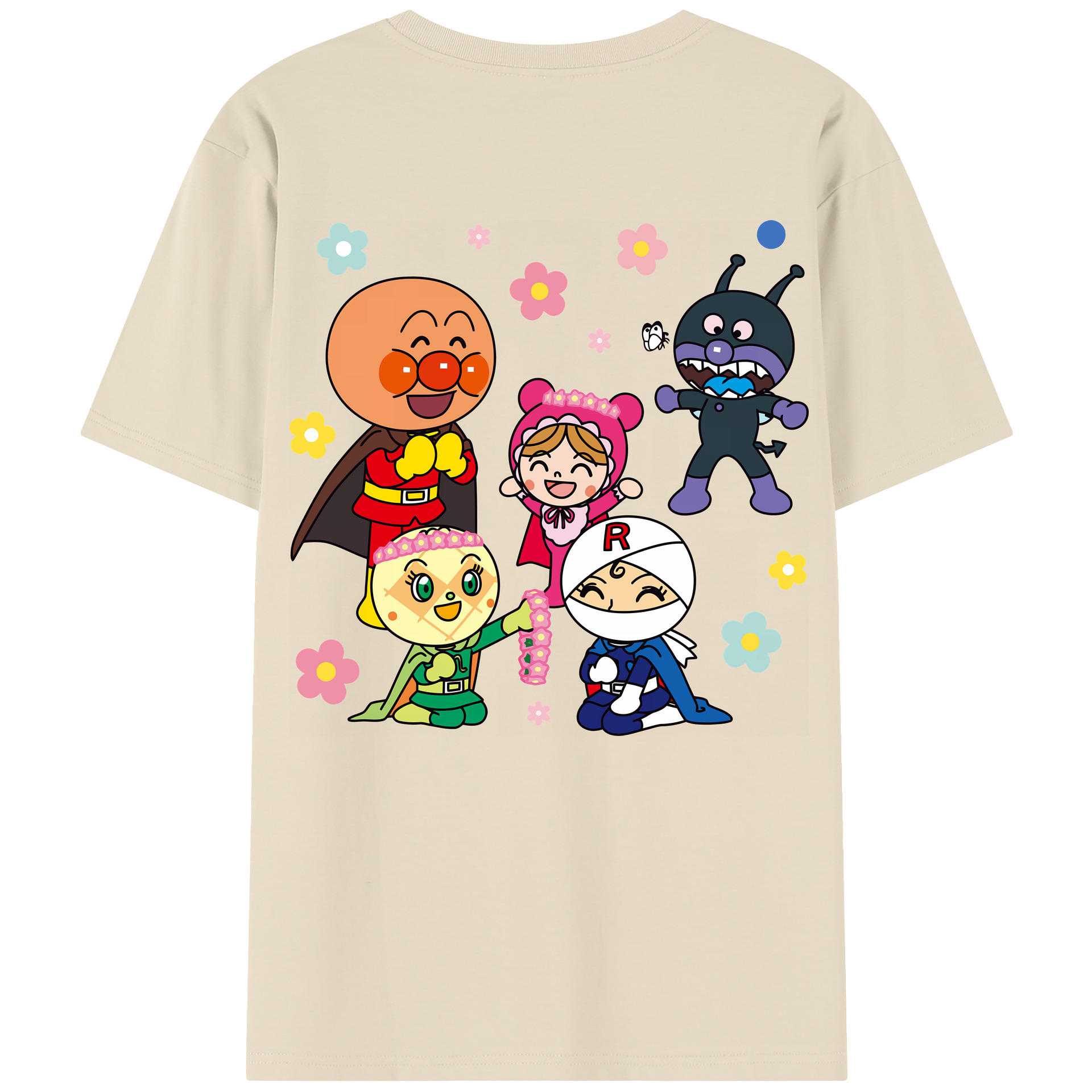 （画像用） アンパンマン Anpanman 綿100％半袖Tシャツ（背面プリント）