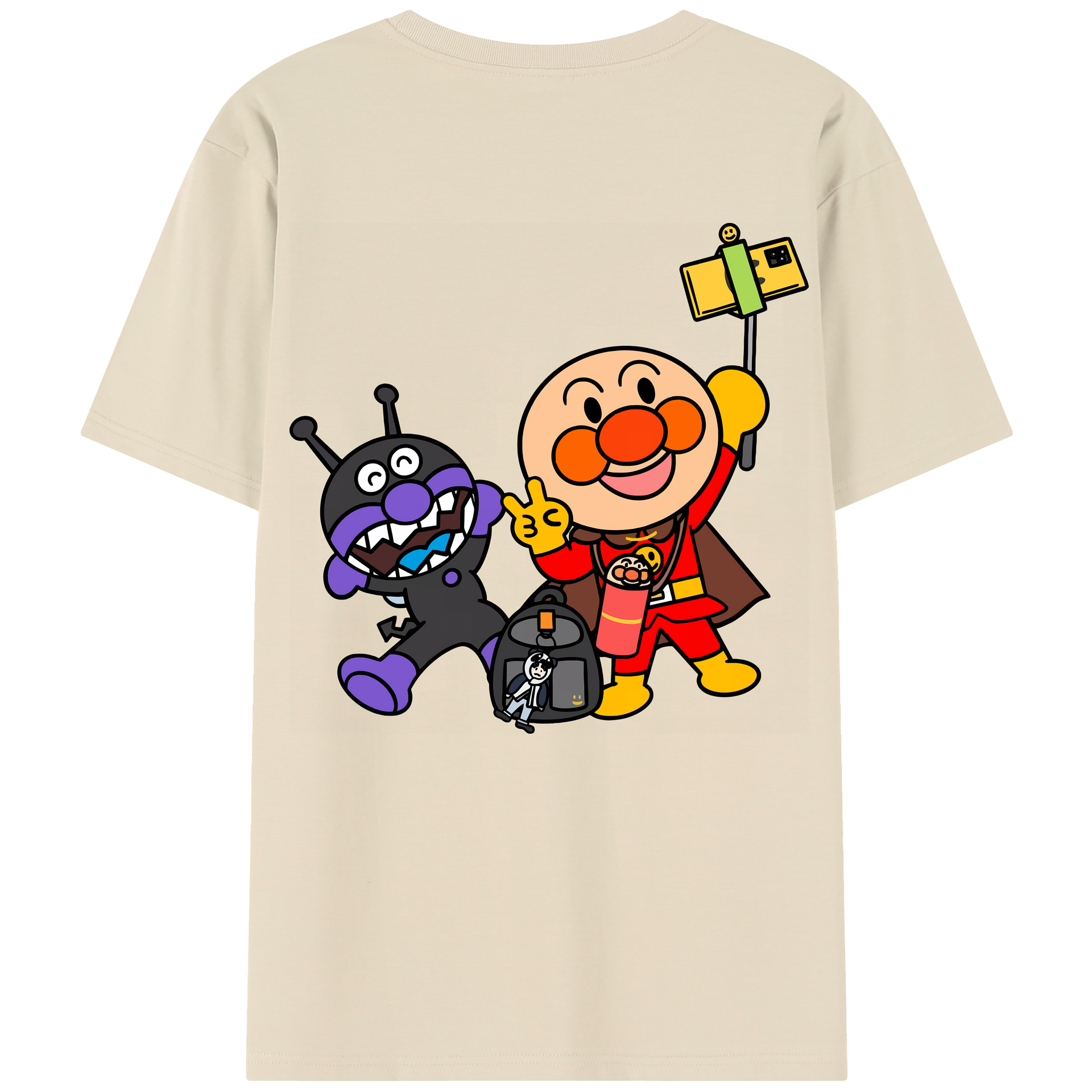 （画像用） アンパンマン Anpanman 綿100％半袖Tシャツ（背面プリント）