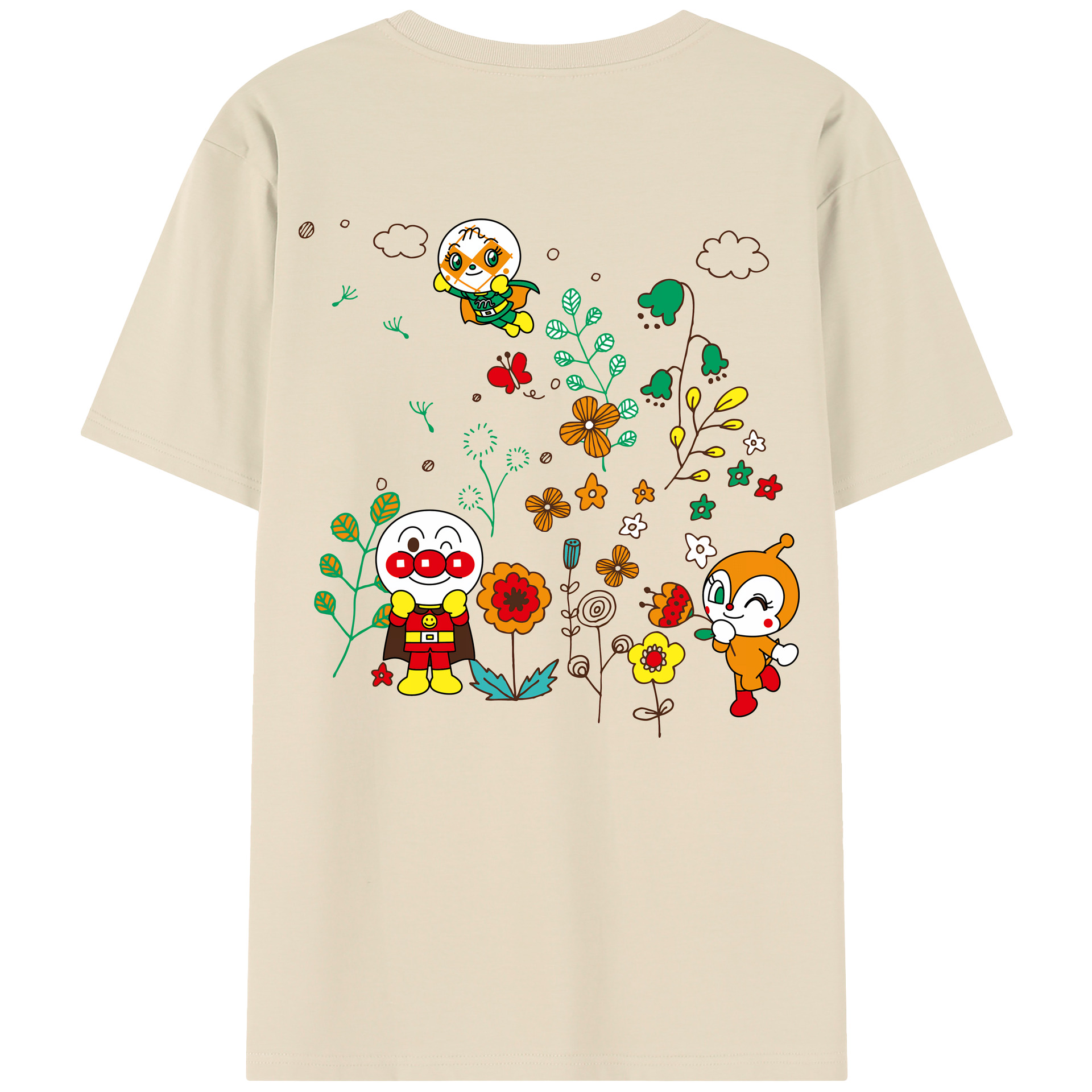 （画像用） アンパンマン Anpanman 綿100％半袖Tシャツ（背面プリント）