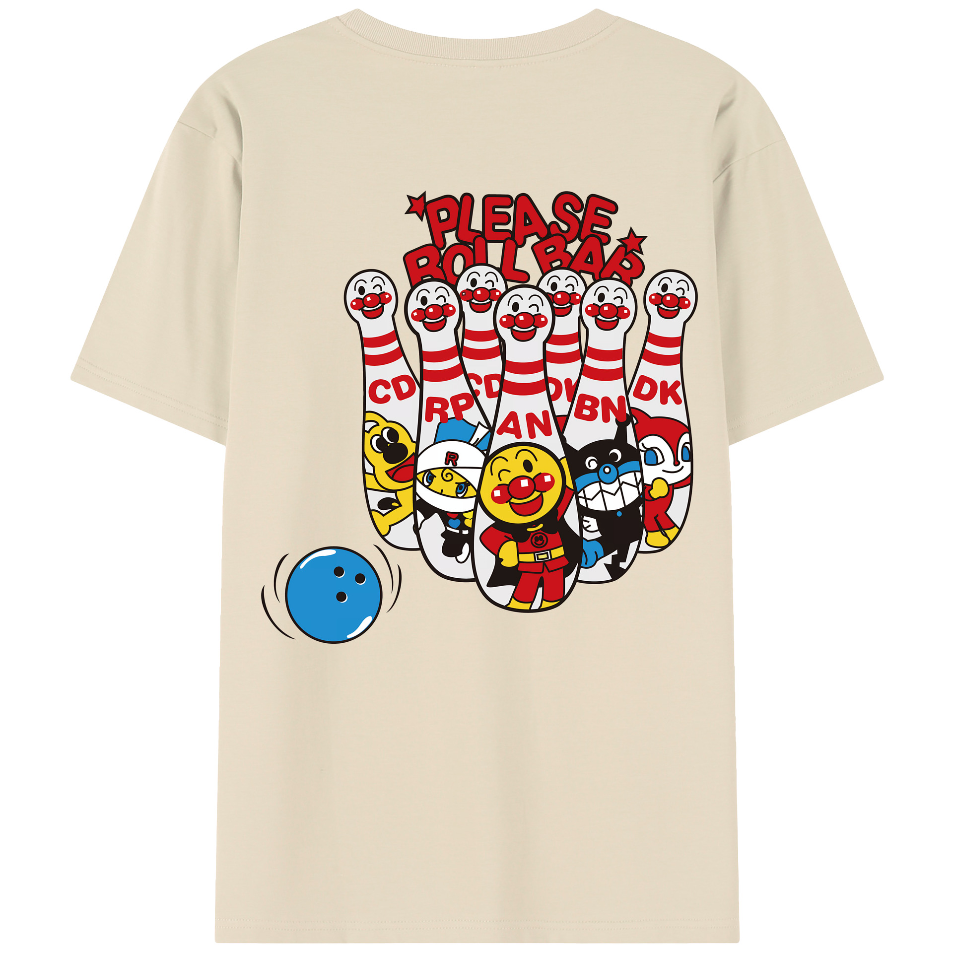 （画像用） アンパンマン Anpanman 綿100％半袖Tシャツ（背面プリント）