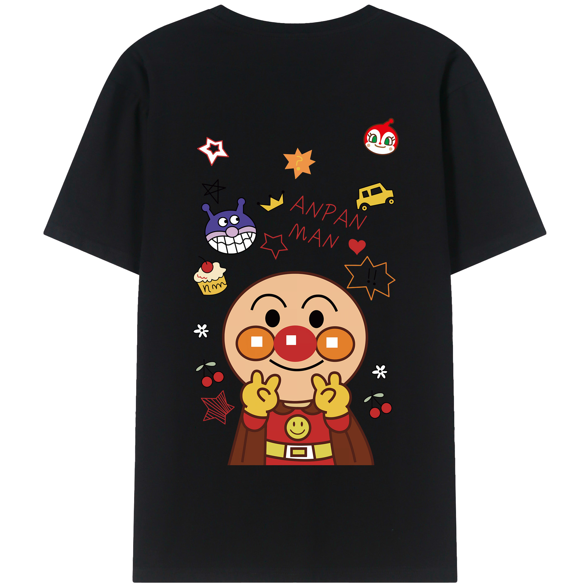 （画像用） アンパンマン Anpanman 綿100％半袖Tシャツ（背面プリント）
