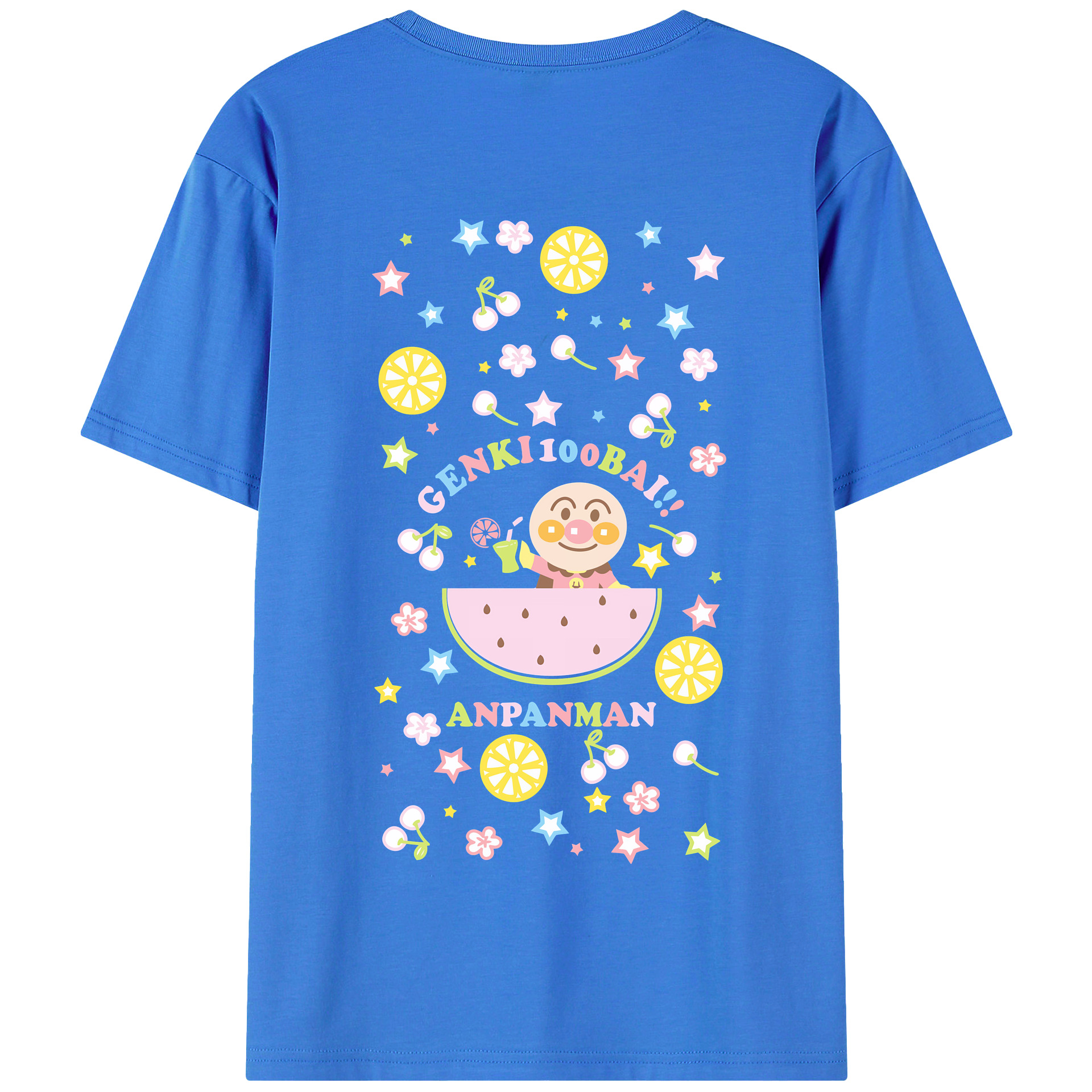 （画像用） アンパンマン Anpanman 綿100％半袖Tシャツ（背面プリント）