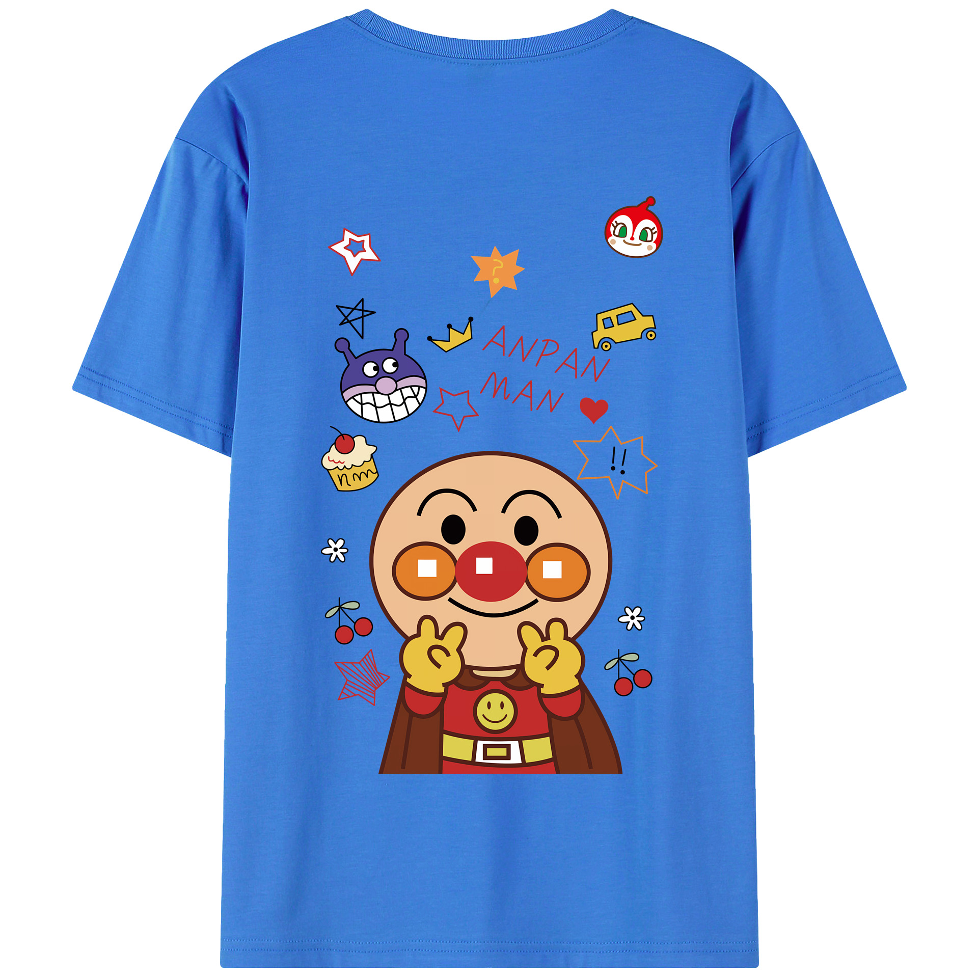 （画像用） アンパンマン Anpanman 綿100％半袖Tシャツ（背面プリント）