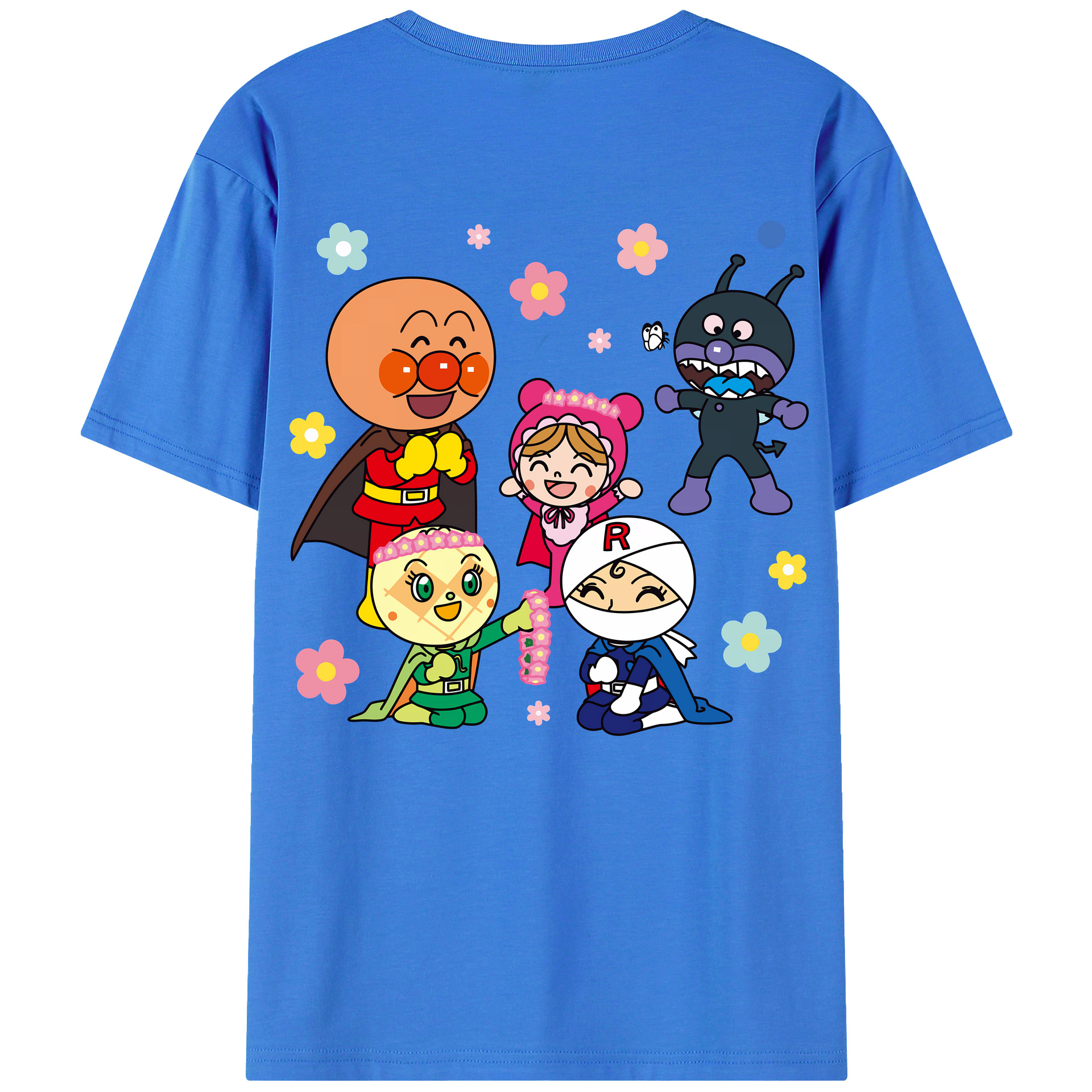 （画像用） アンパンマン Anpanman 綿100％半袖Tシャツ（背面プリント）