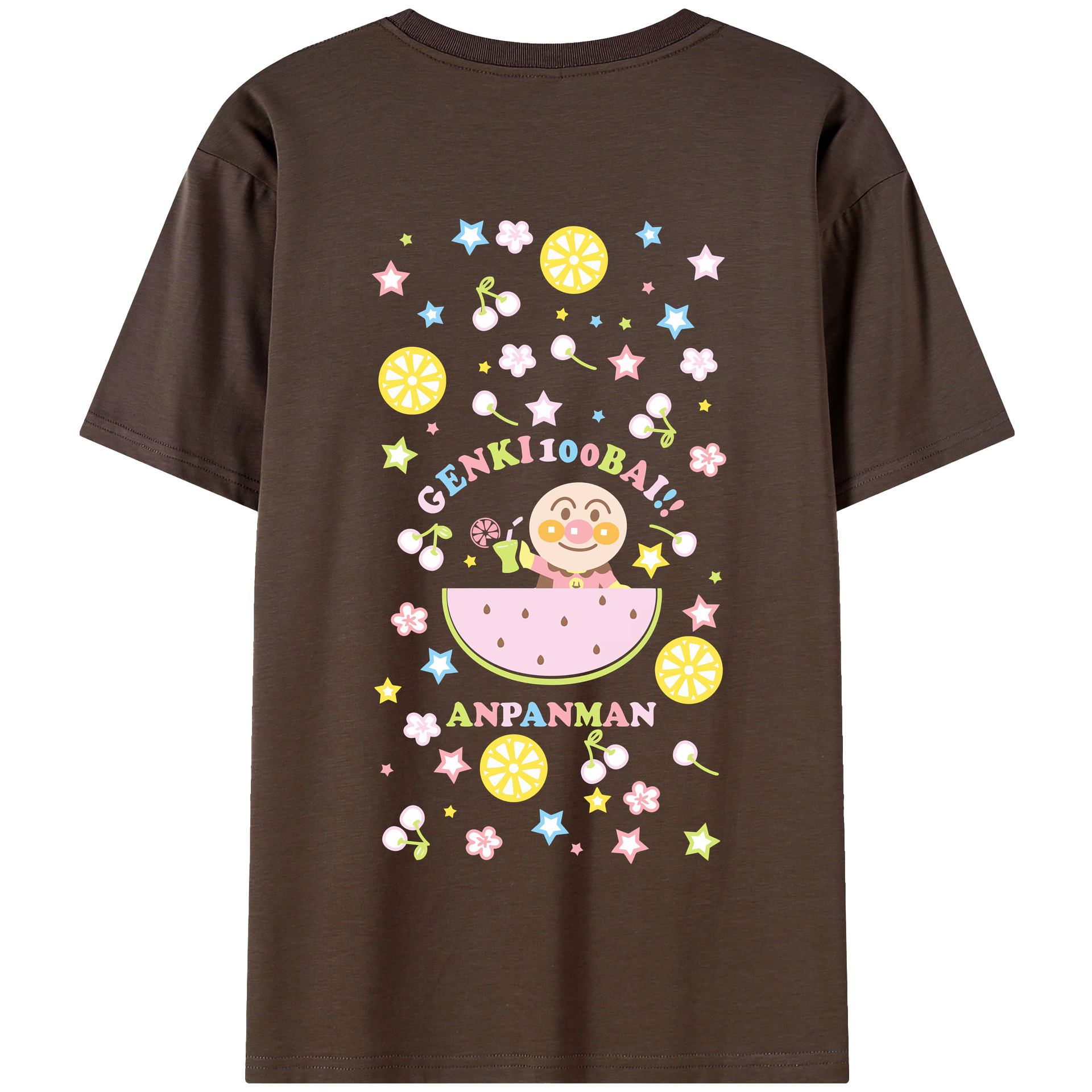 （画像用） アンパンマン Anpanman 綿100％半袖Tシャツ（背面プリント）