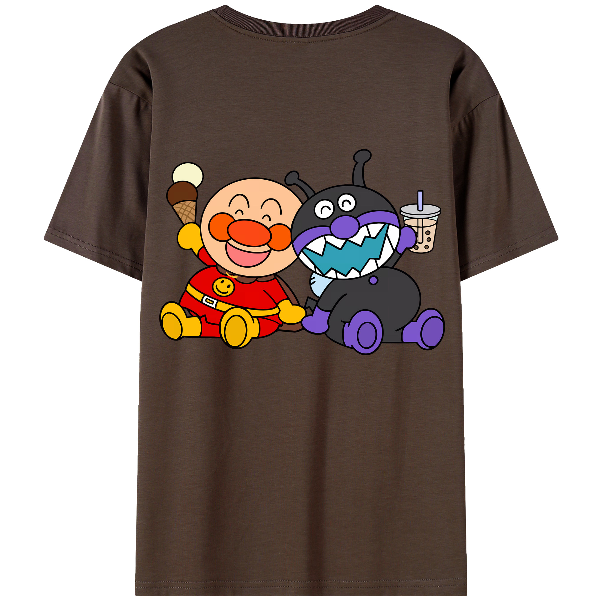 （画像用） アンパンマン Anpanman 綿100％半袖Tシャツ（背面プリント）