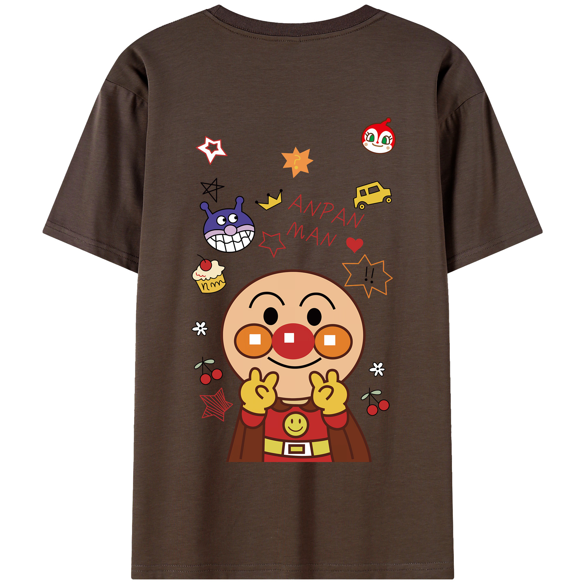 （画像用） アンパンマン Anpanman 綿100％半袖Tシャツ（背面プリント）