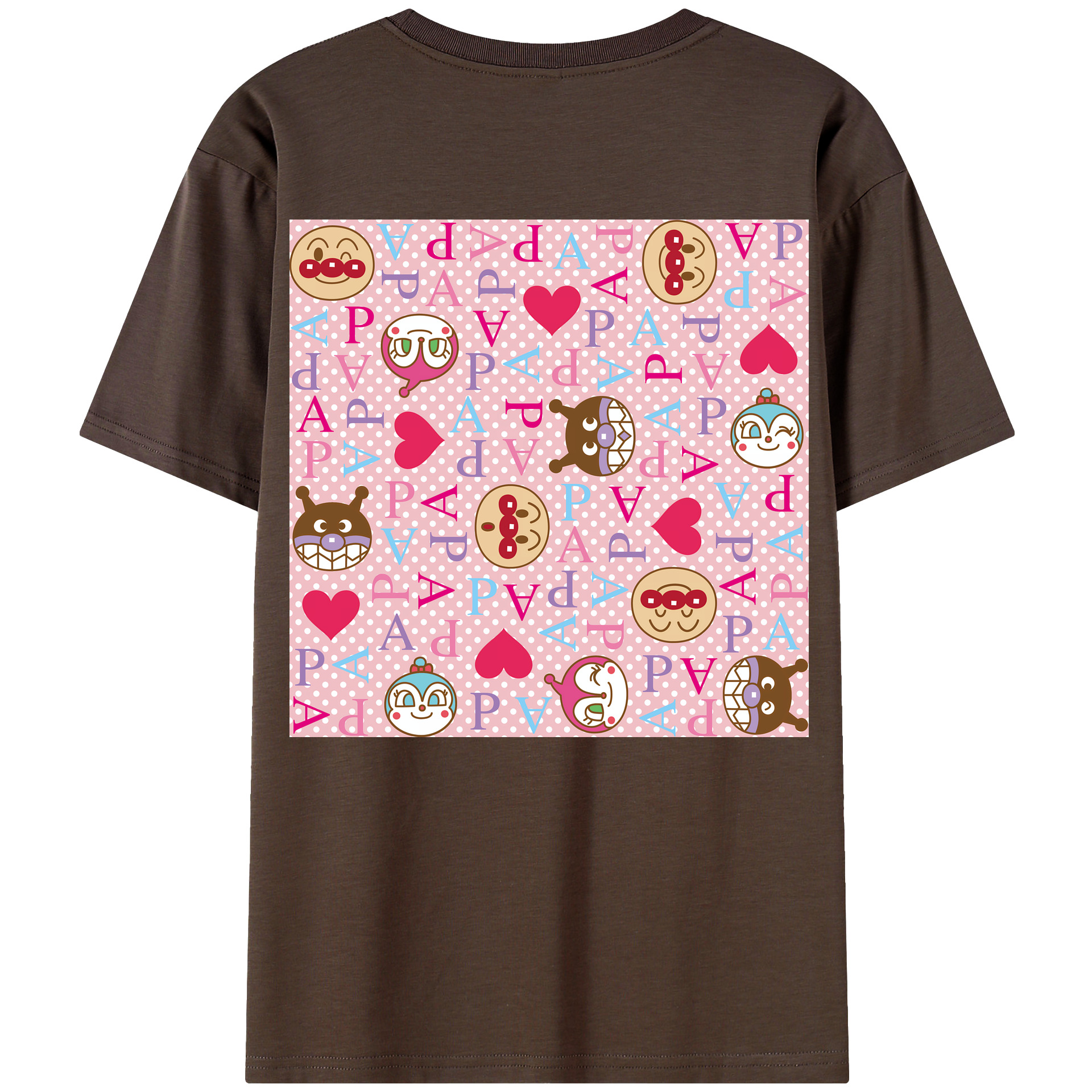 （画像用） アンパンマン Anpanman 綿100％半袖Tシャツ（背面プリント）