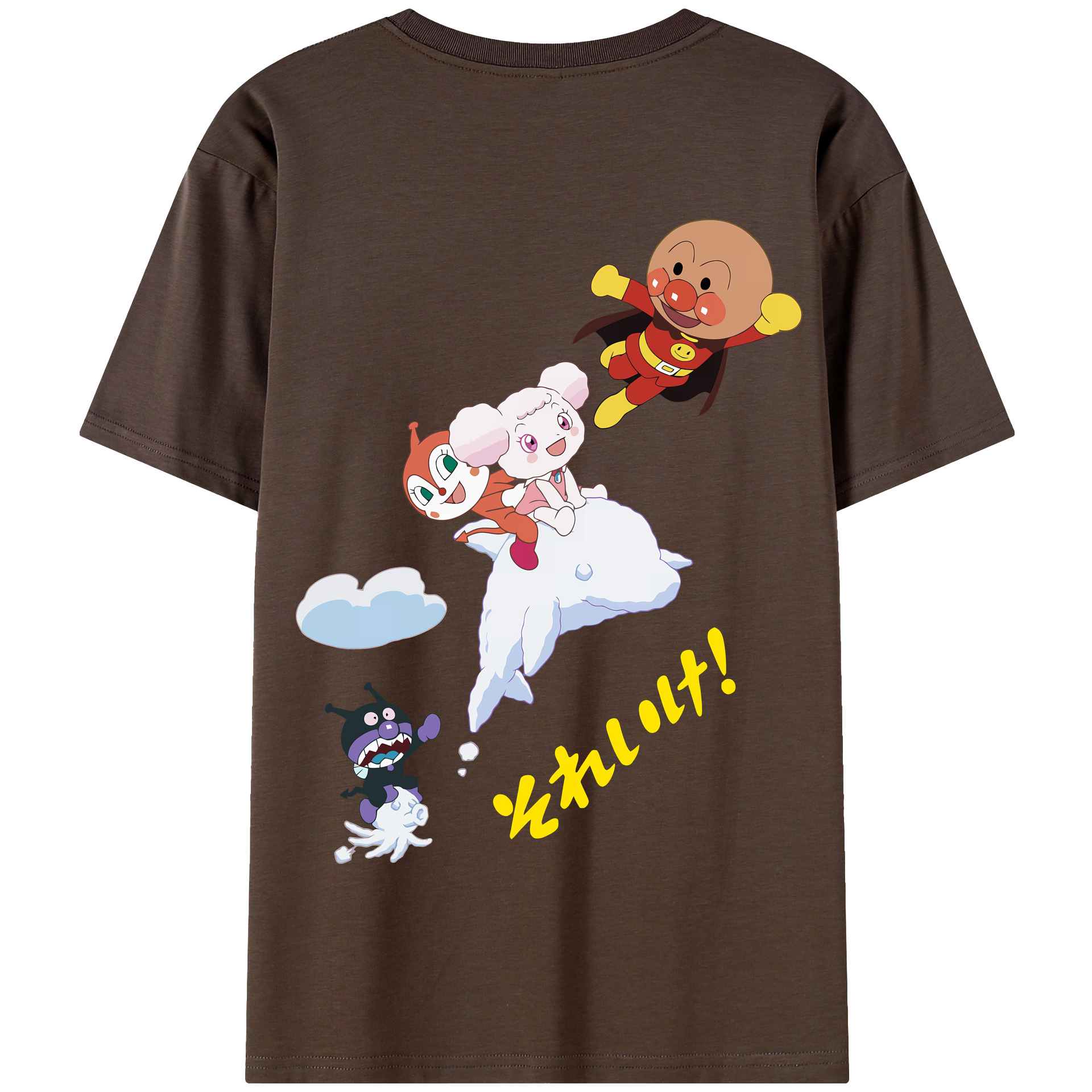 （画像用） アンパンマン Anpanman 綿100％半袖Tシャツ（背面プリント）