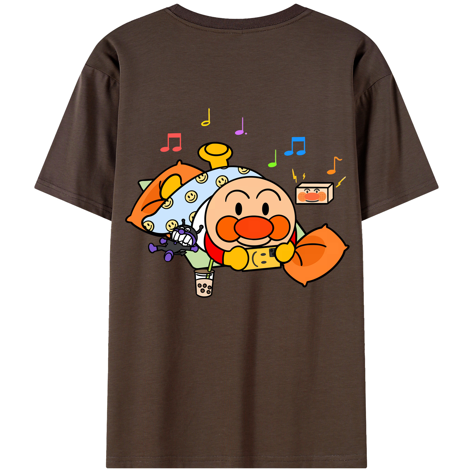 （画像用） アンパンマン Anpanman 綿100％半袖Tシャツ（背面プリント）
