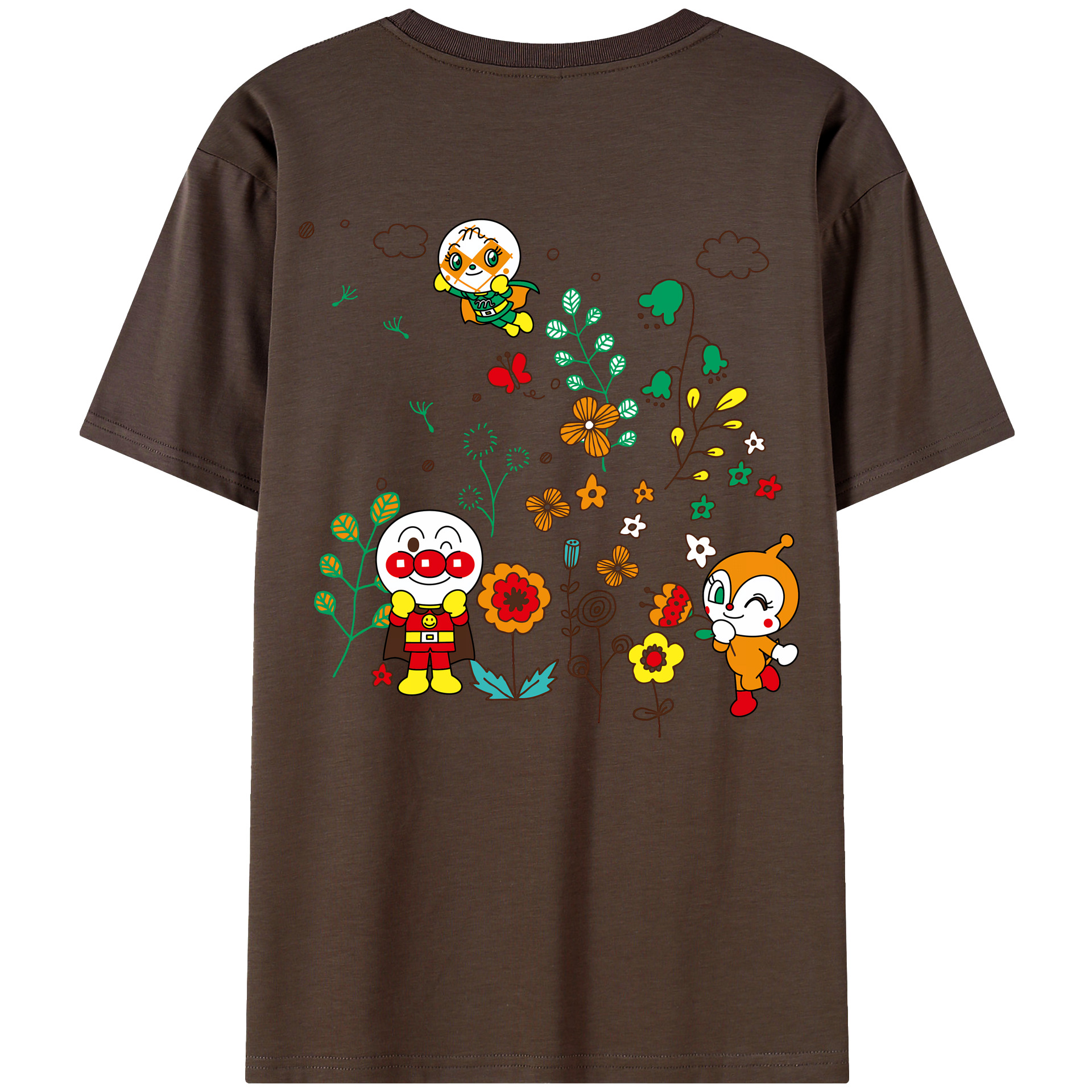 （画像用） アンパンマン Anpanman 綿100％半袖Tシャツ（背面プリント）