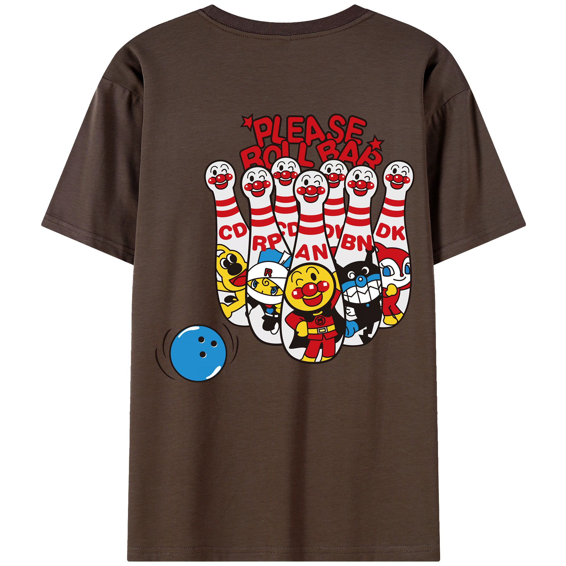 （画像用） アンパンマン Anpanman 綿100％半袖Tシャツ（背面プリント）