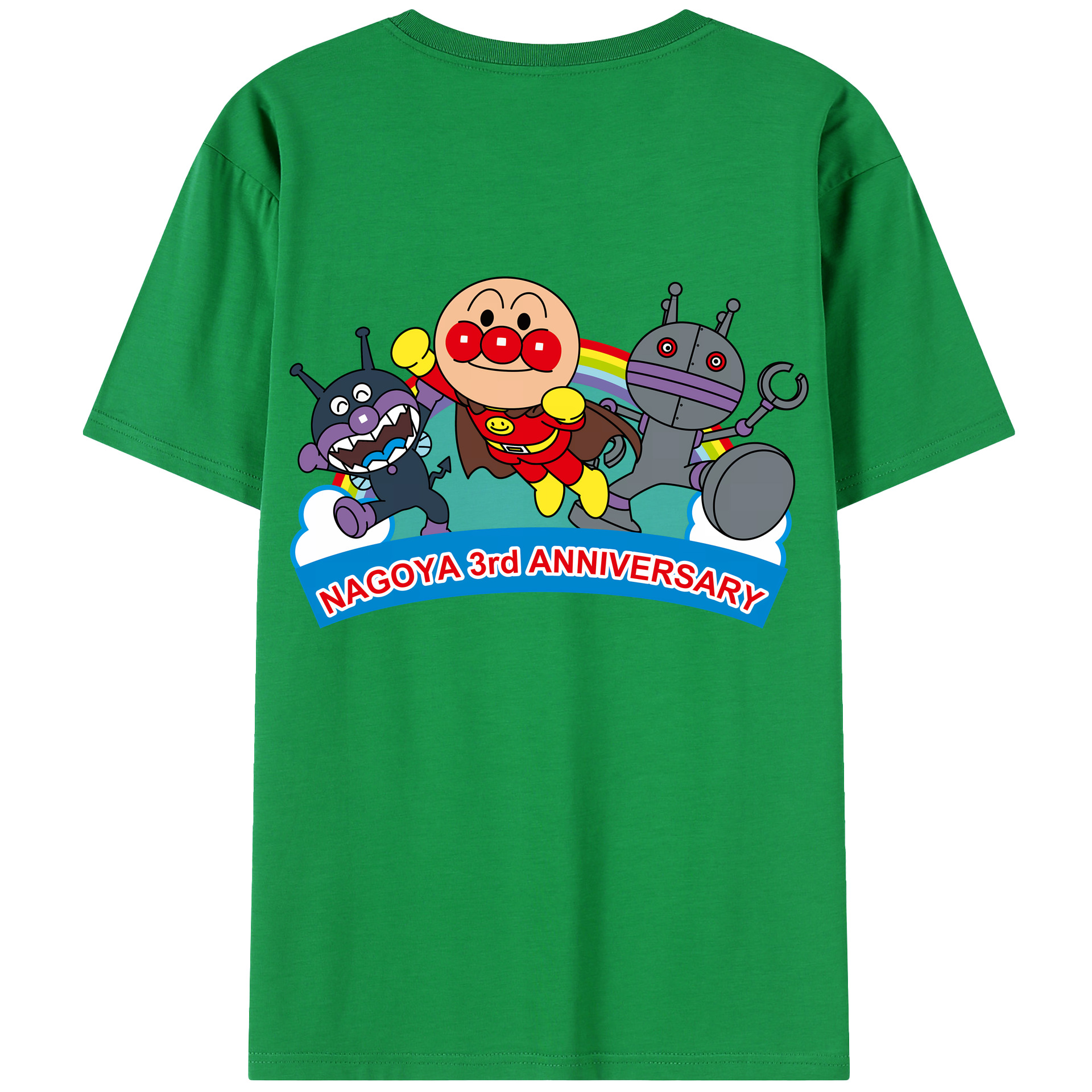 （画像用） アンパンマン Anpanman 綿100％半袖Tシャツ（背面プリント）
