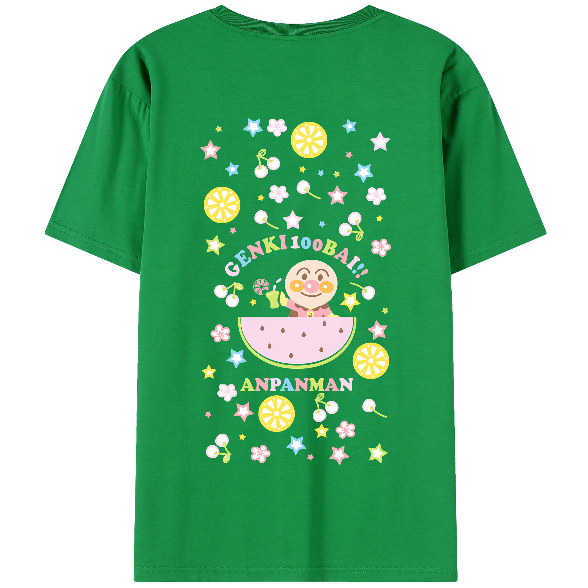 （画像用） アンパンマン Anpanman 綿100％半袖Tシャツ（背面プリント）