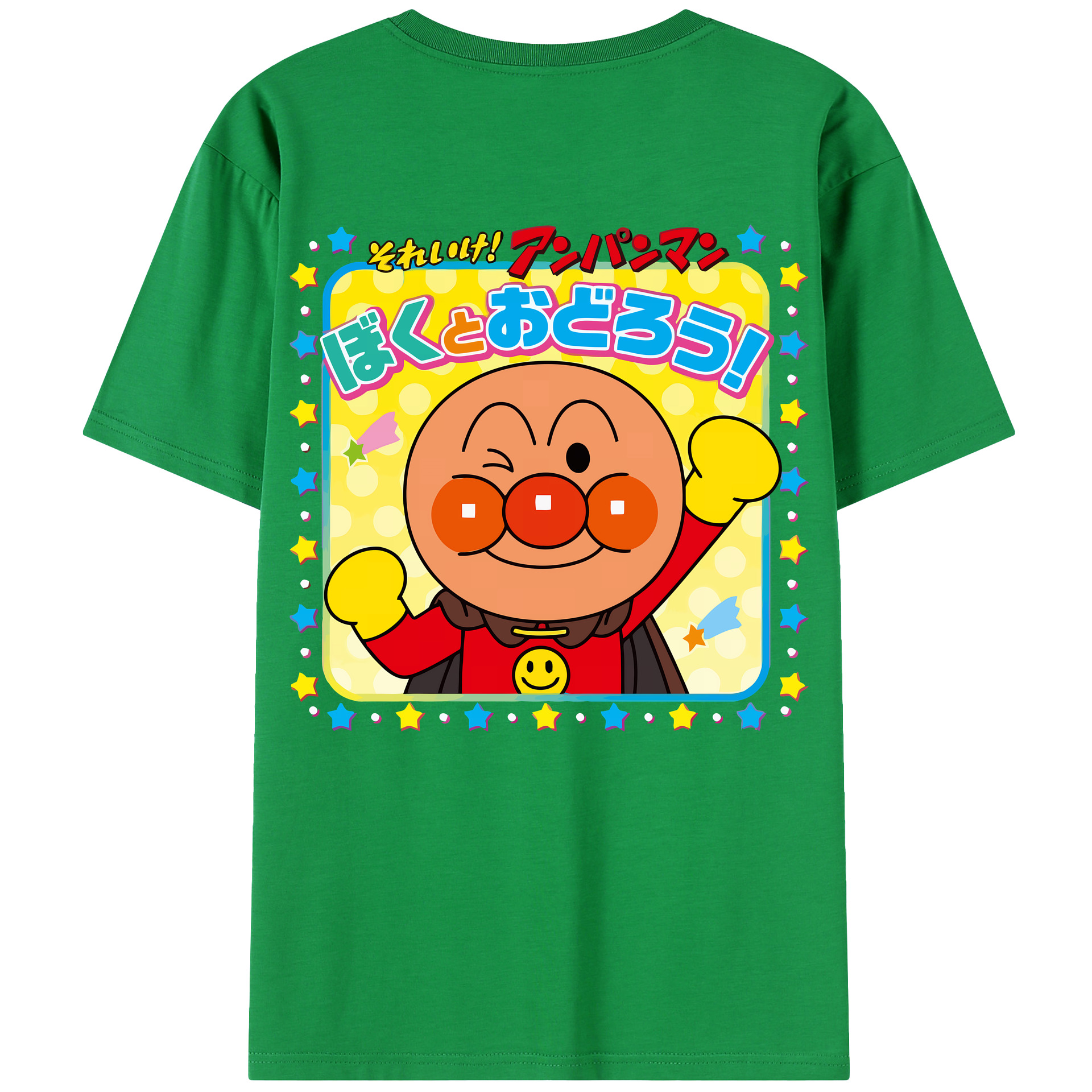 （画像用） アンパンマン Anpanman 綿100％半袖Tシャツ（背面プリント）