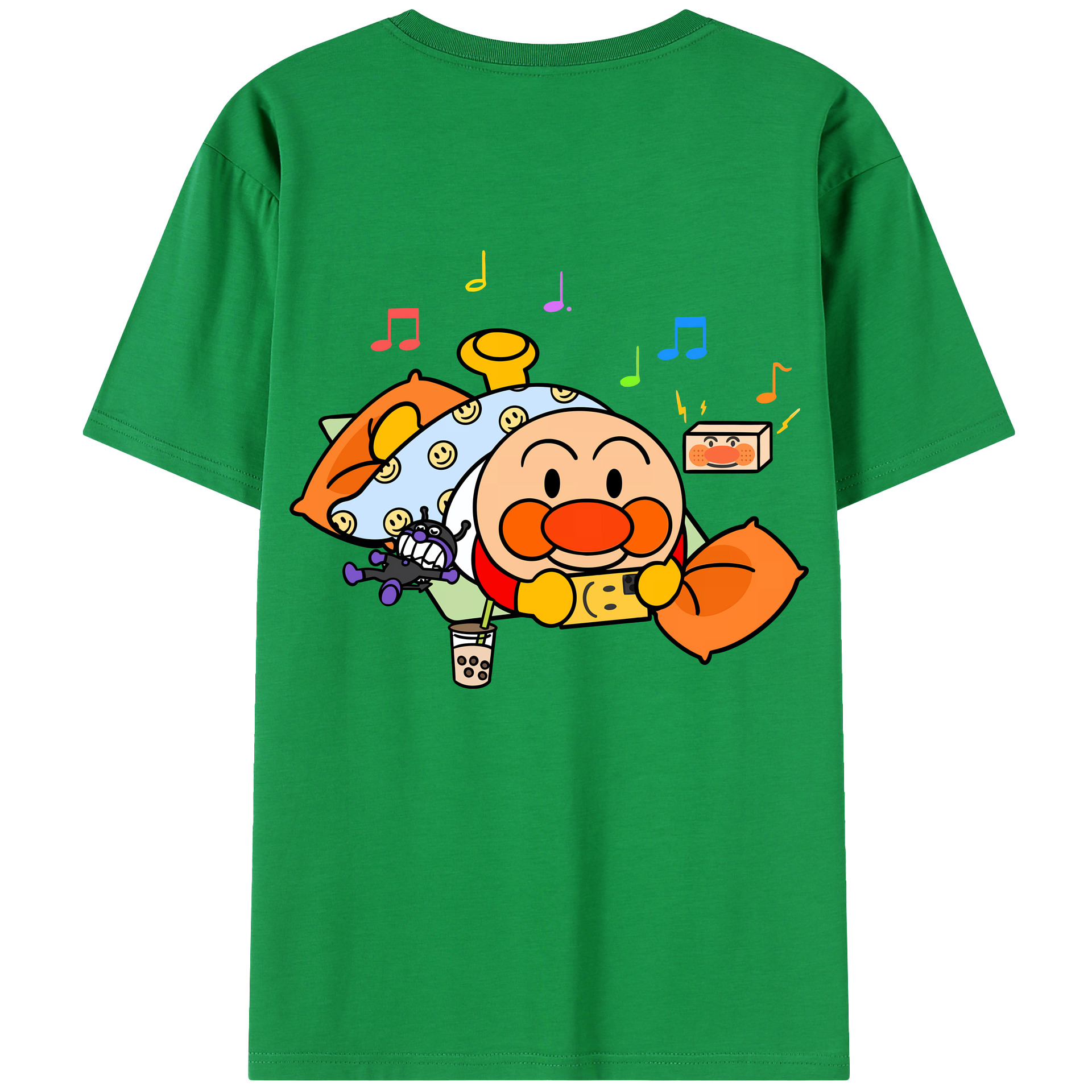 （画像用） アンパンマン Anpanman 綿100％半袖Tシャツ（背面プリント）