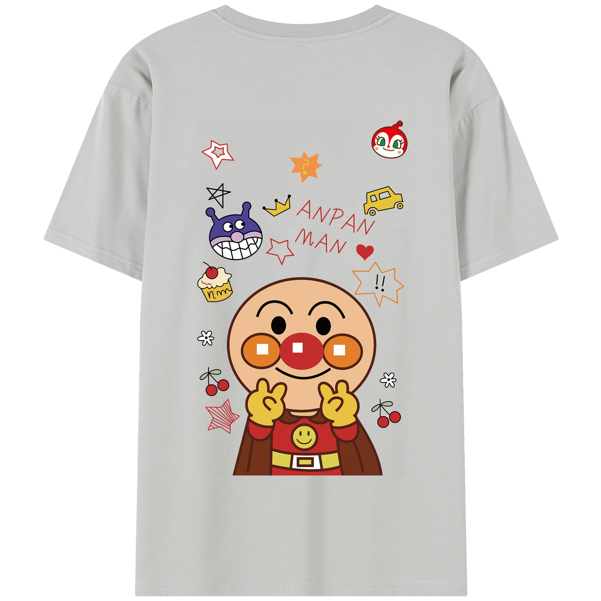 （画像用） アンパンマン Anpanman 綿100％半袖Tシャツ（背面プリント）